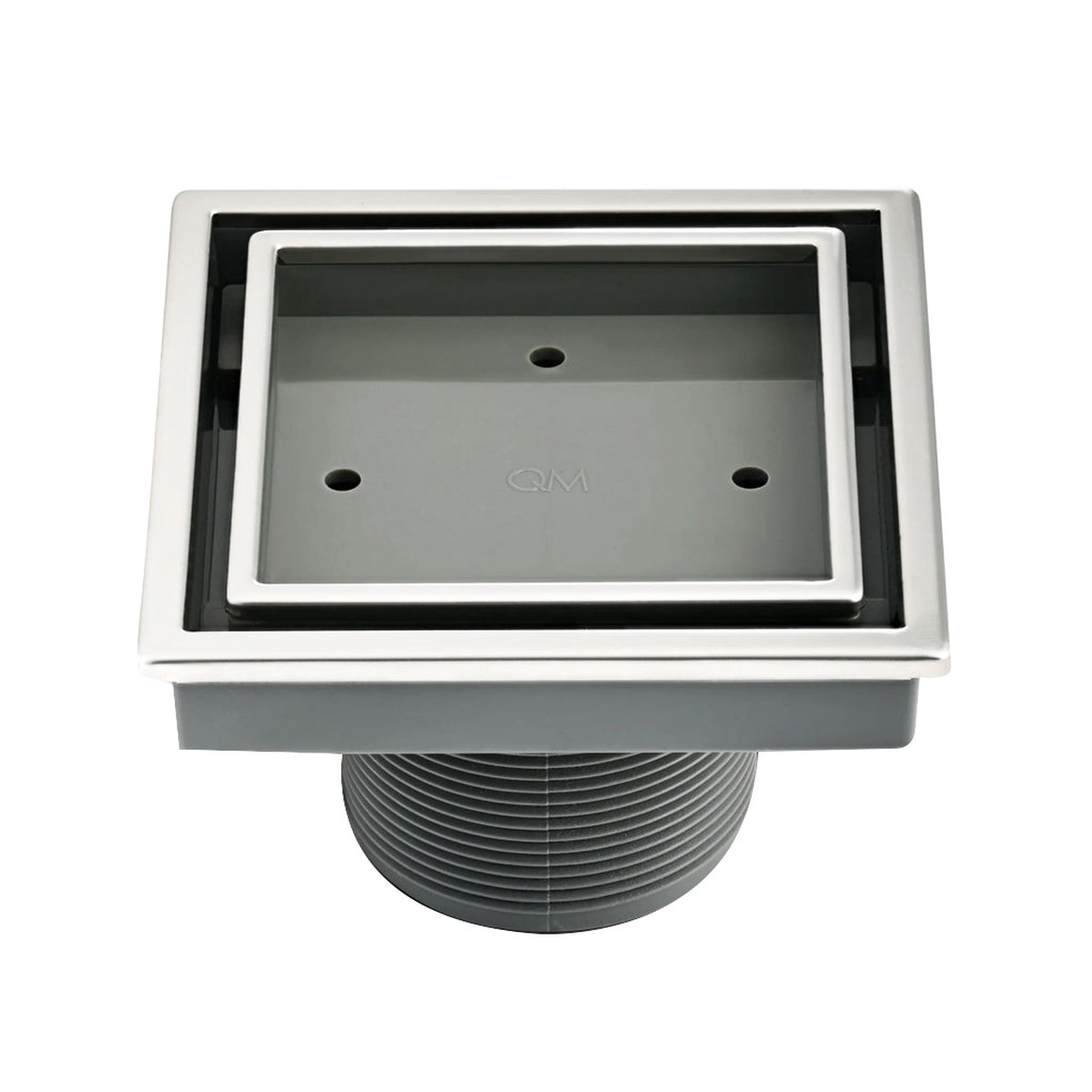 Lagos Veil (Tile-In) Center Square Shower Drain - Floor Mount - 4 Stainless SteelPolished
