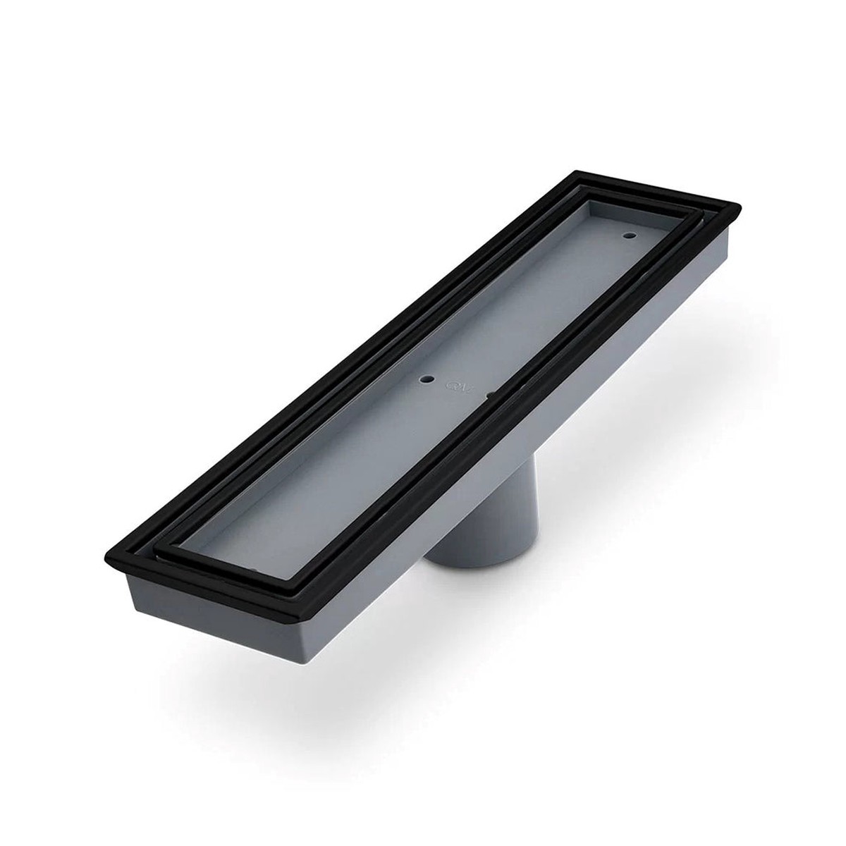 Lagos Veil (Tile-In) Linear Shower Drain - Floor Mount - 12 Stainless SteelBlack