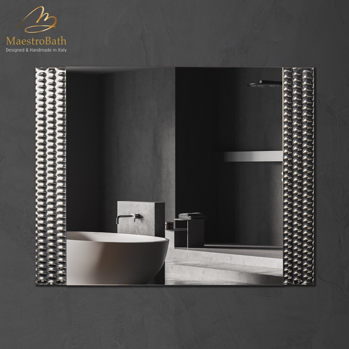 Lucent Luxury Crystal Single Vanity Mirror Silver Bronze