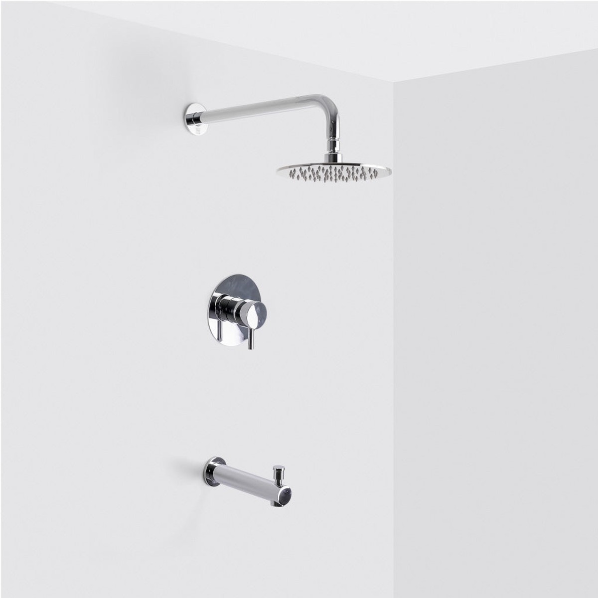 Metro 1-Way Pressure Balance Trim Complete Shower Set - Wall Mount - 8 BrassPolished Chrome