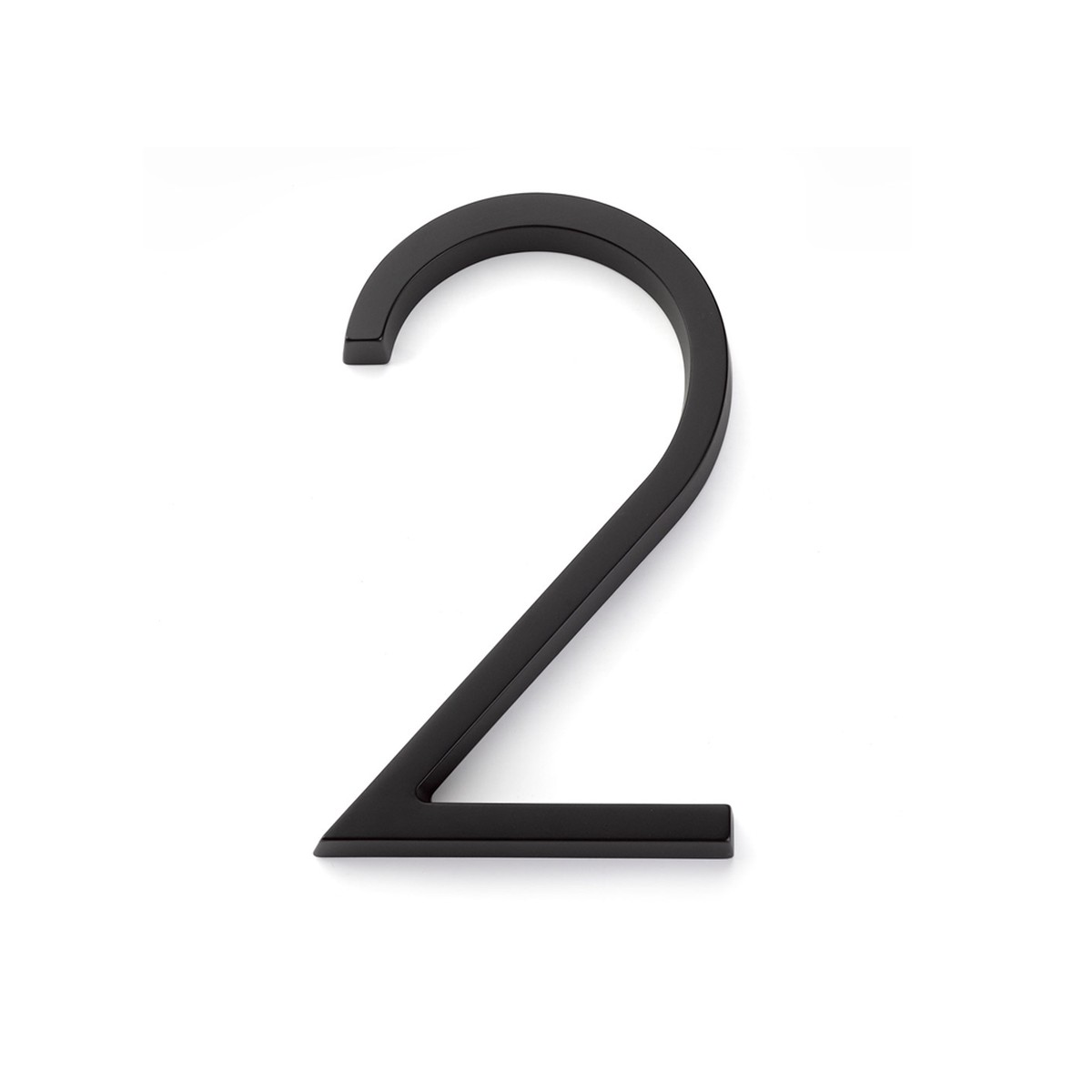 Modern 2 House Numbers - Wall Mount - 7 ZincFlat Black