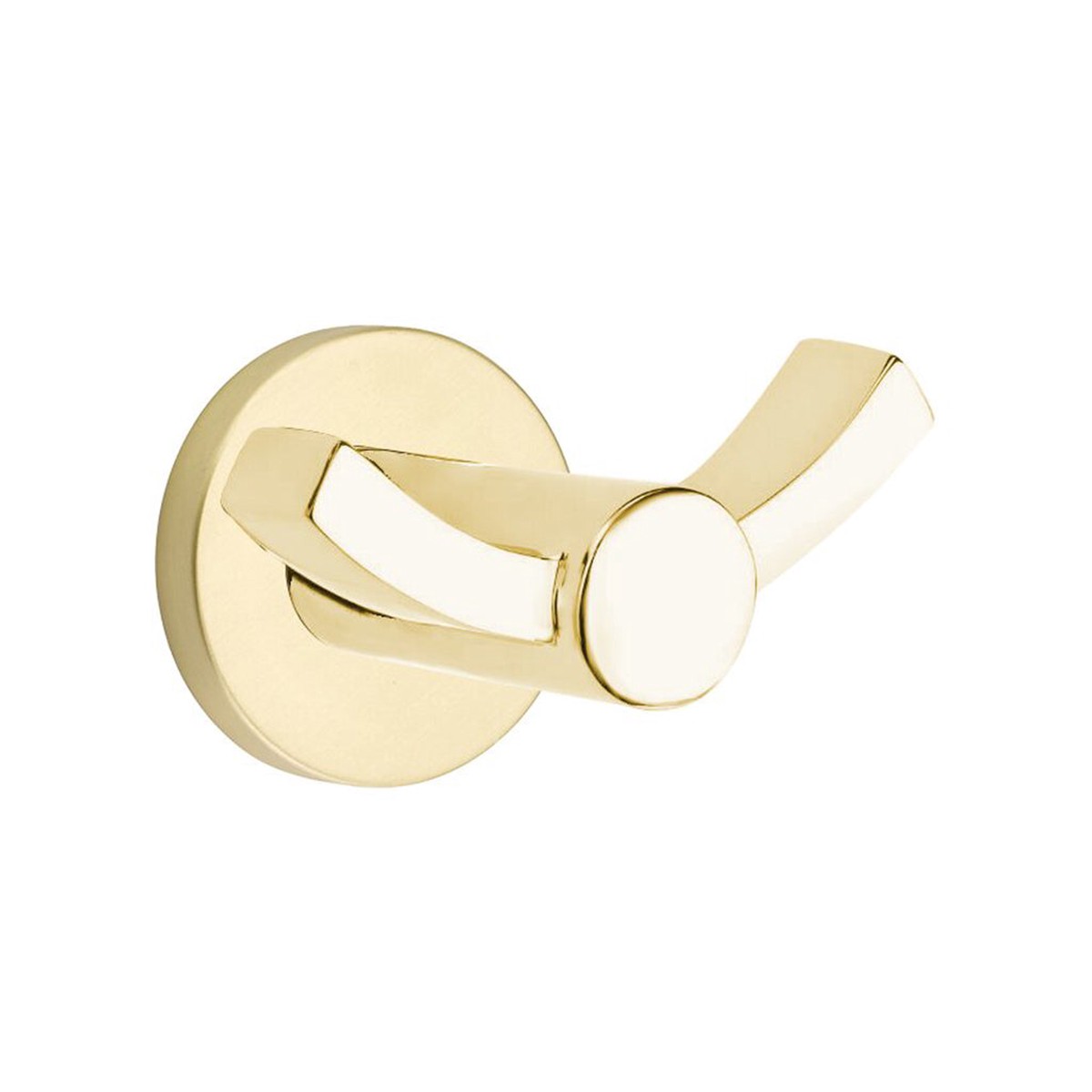 Modern Disk Double Hook - Wall Mount - 4 BrassSatin Brass