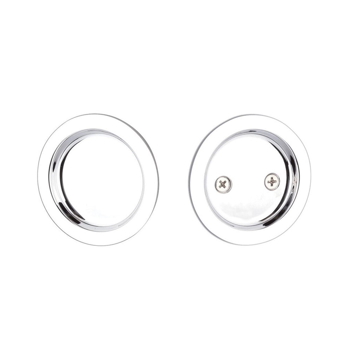 Round Passage Tubular Pocket Door Lockset - Door Mount - 3 BrassPolished Chrome