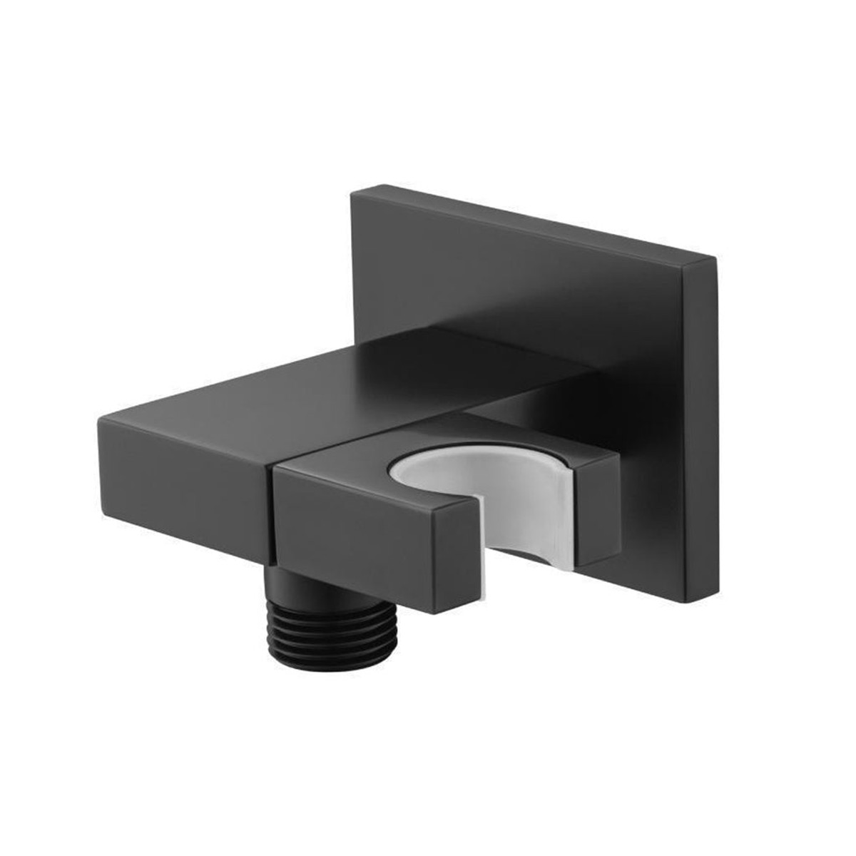 Universal Adjustable Angle Hand Shower Holder Connector - Wall Mount - 2 BrassMatt Black