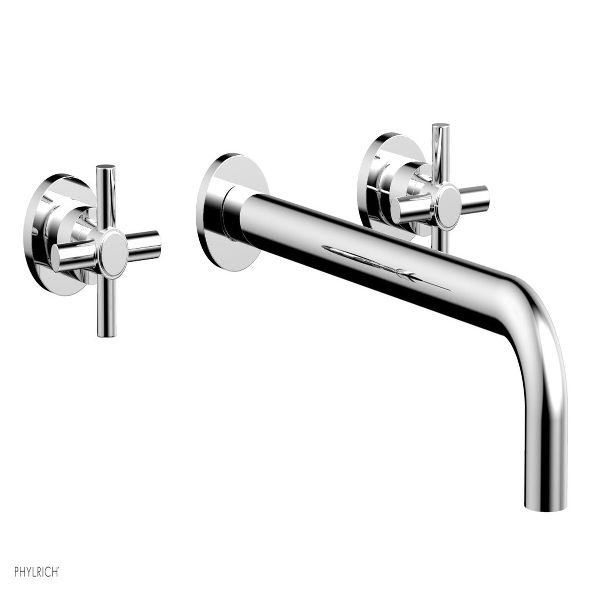 BASIC Wall Lavatory Set 14 Spout - Tubular Cross Handles DWL134-14