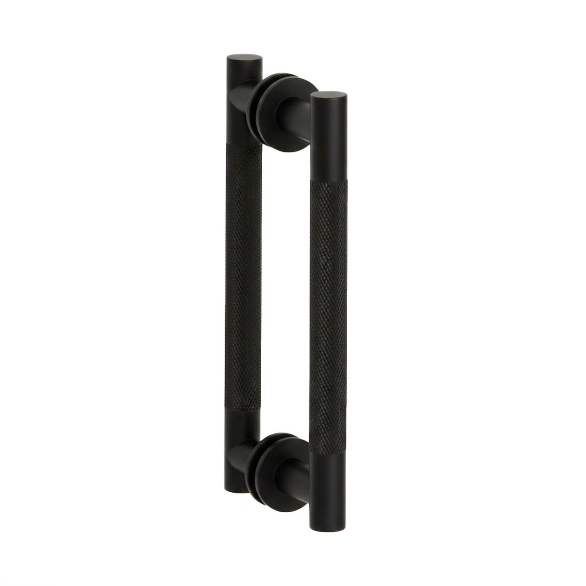 Circo Knurled Double Shower Door Handle - Door Mount - 8 BrassMatt Black