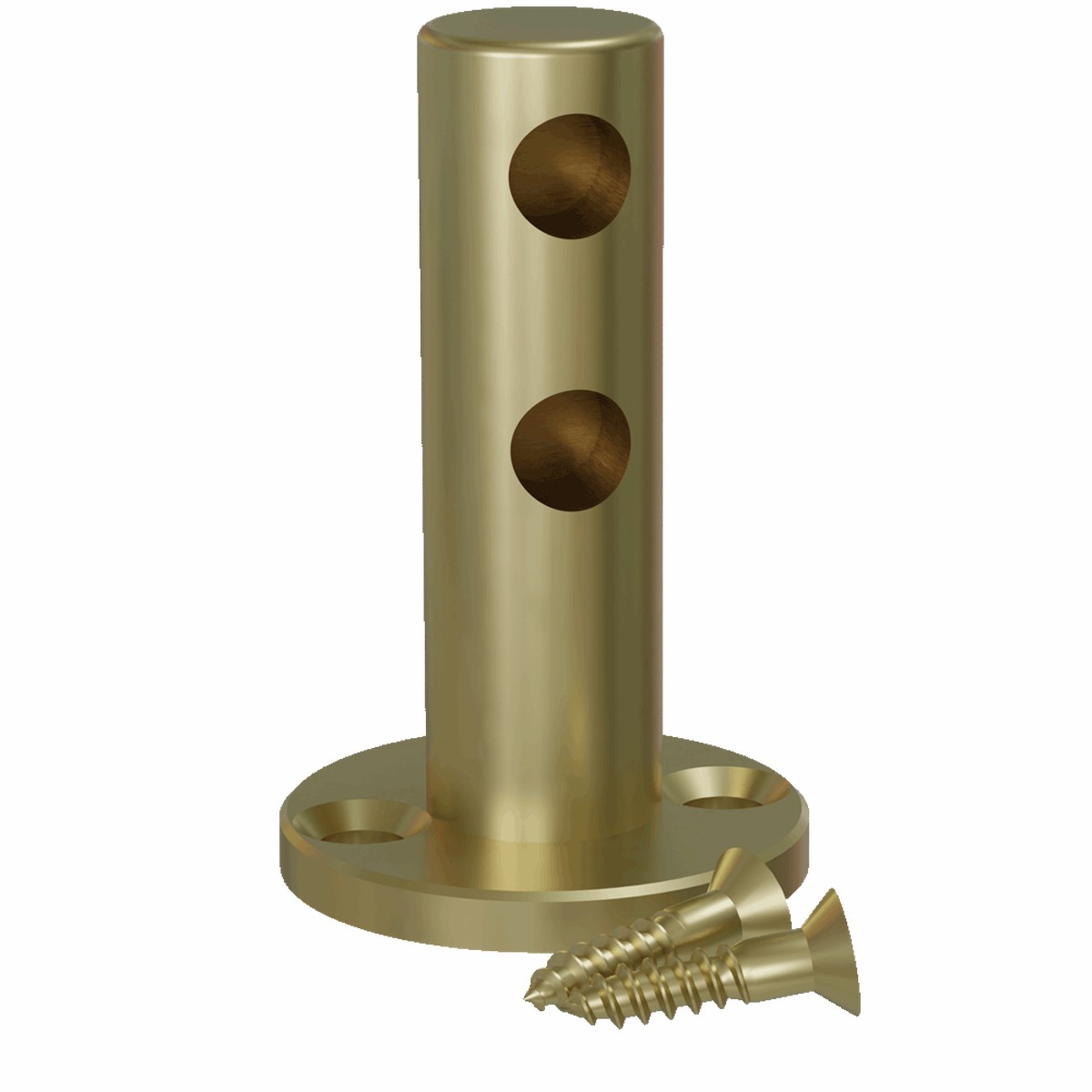 Gallery Rail Posts Double Contemporary Satin Brass