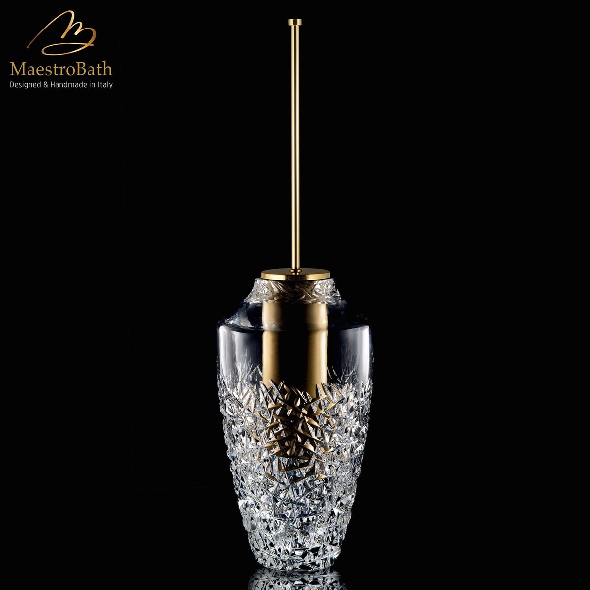 Ice Lux Small Toilet Brush Holder ClearGold