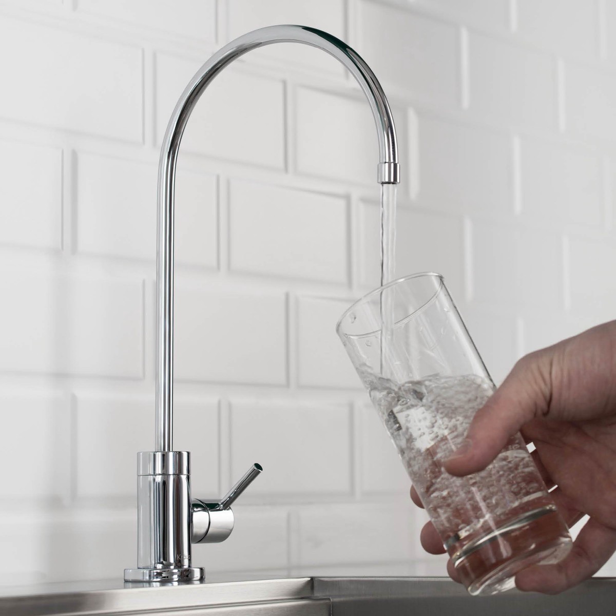 KRAUS Purita 100 Lead-Free Kitchen Water Filter Faucet in Chrome