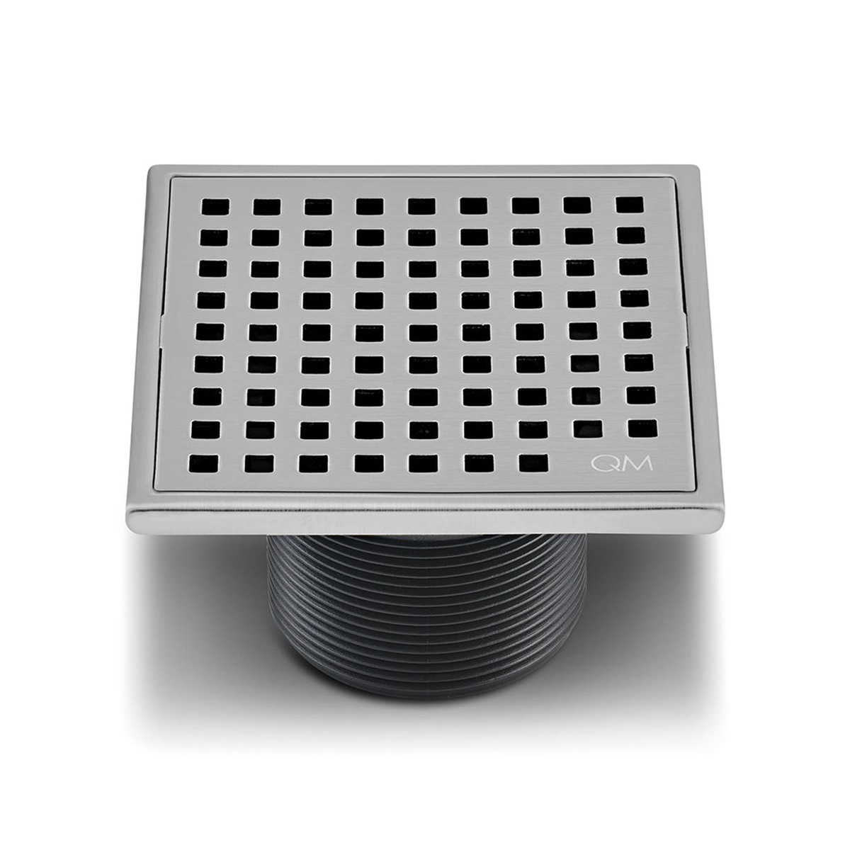 Lagos Mira Center Square Shower Drain - Floor Mount - 4 Stainless SteelSatin