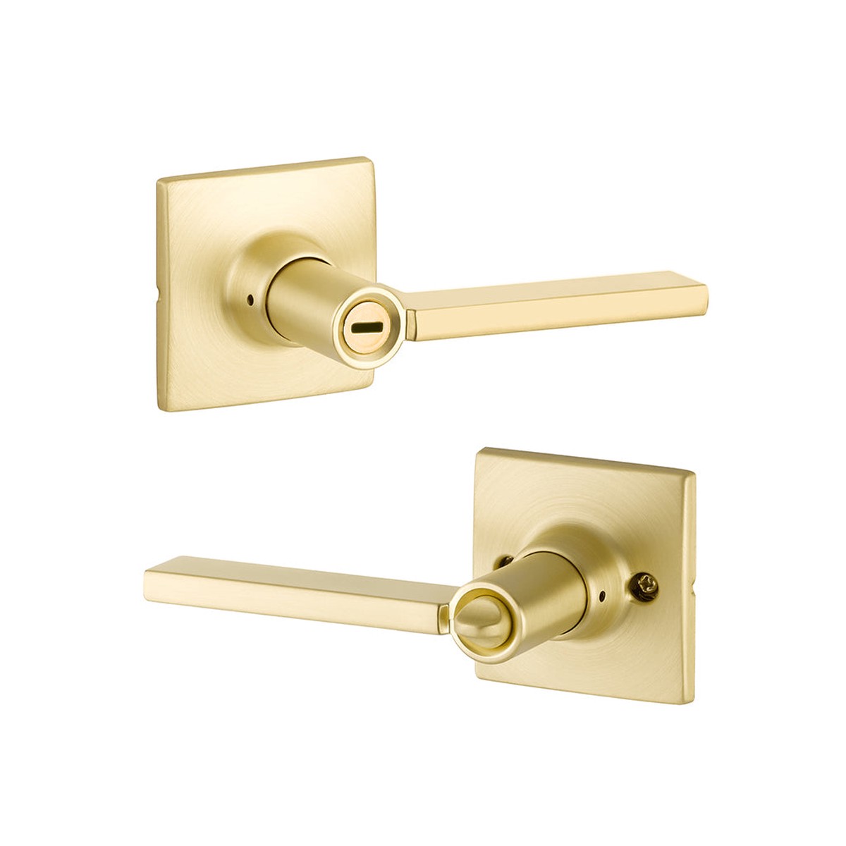 Marcel Rosette Nils Privacy Door Leverset - Door Mount - 4 BrassSatin Brass