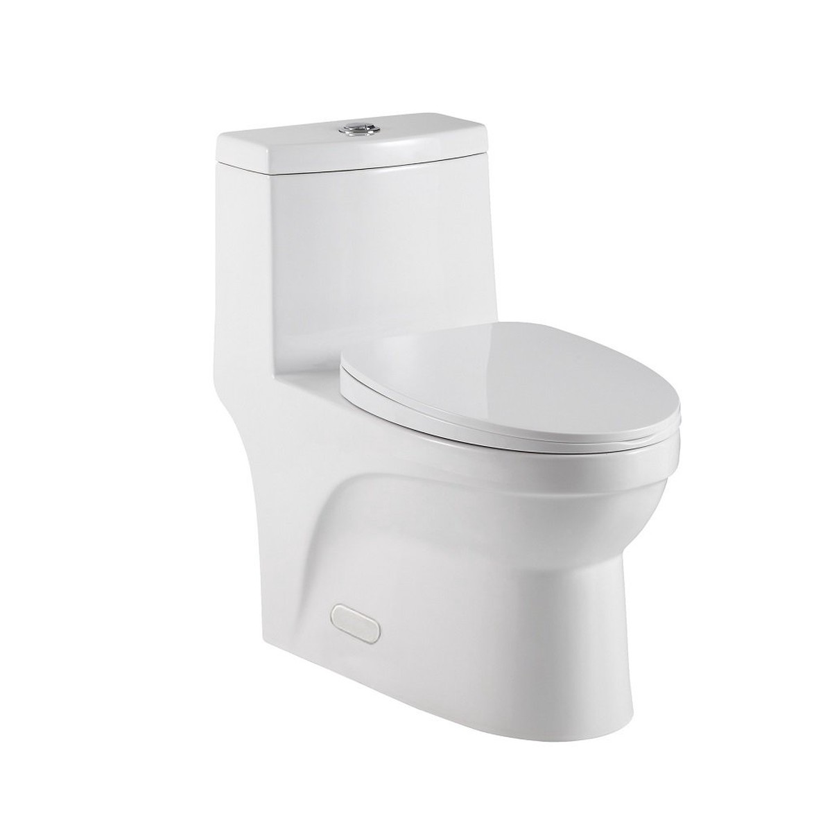 Miami Elongated Complete Dual Flush One Piece Toilet - Floor Mount - 15 PorcelainGlossy White