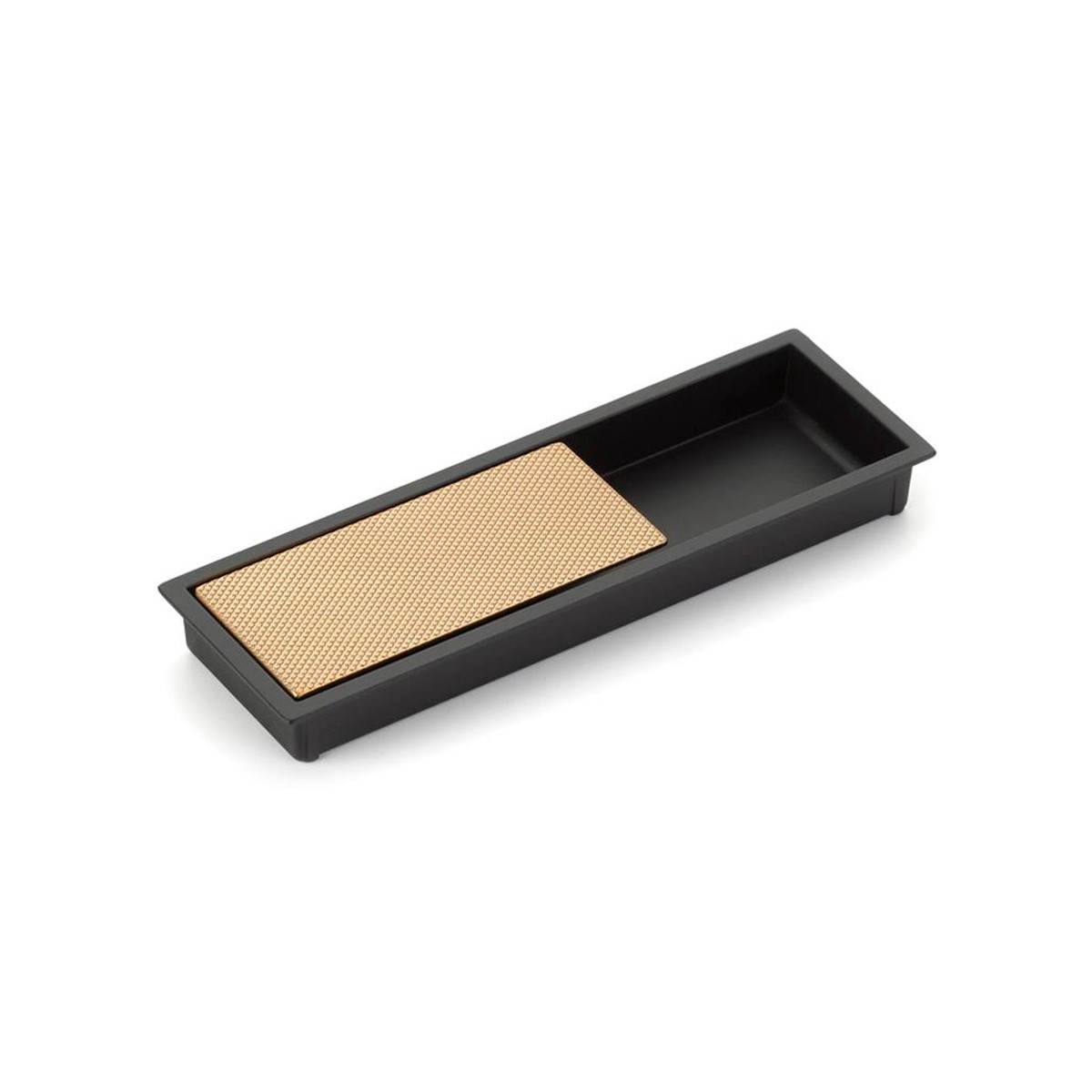 Modo Rectangular Mixed Cabinet Recessed Pull - Cabinet Mount - 7 ZincMatte BlackSatin Brass