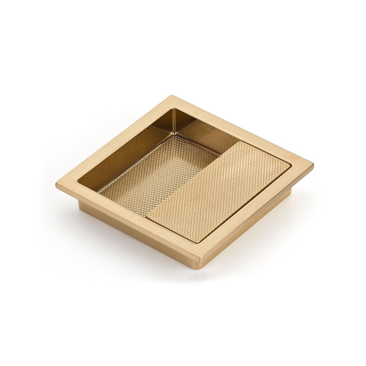 Modo Square Cabinet Recessed Pull - Cabinet Mount - 4 ZincSatin Brass