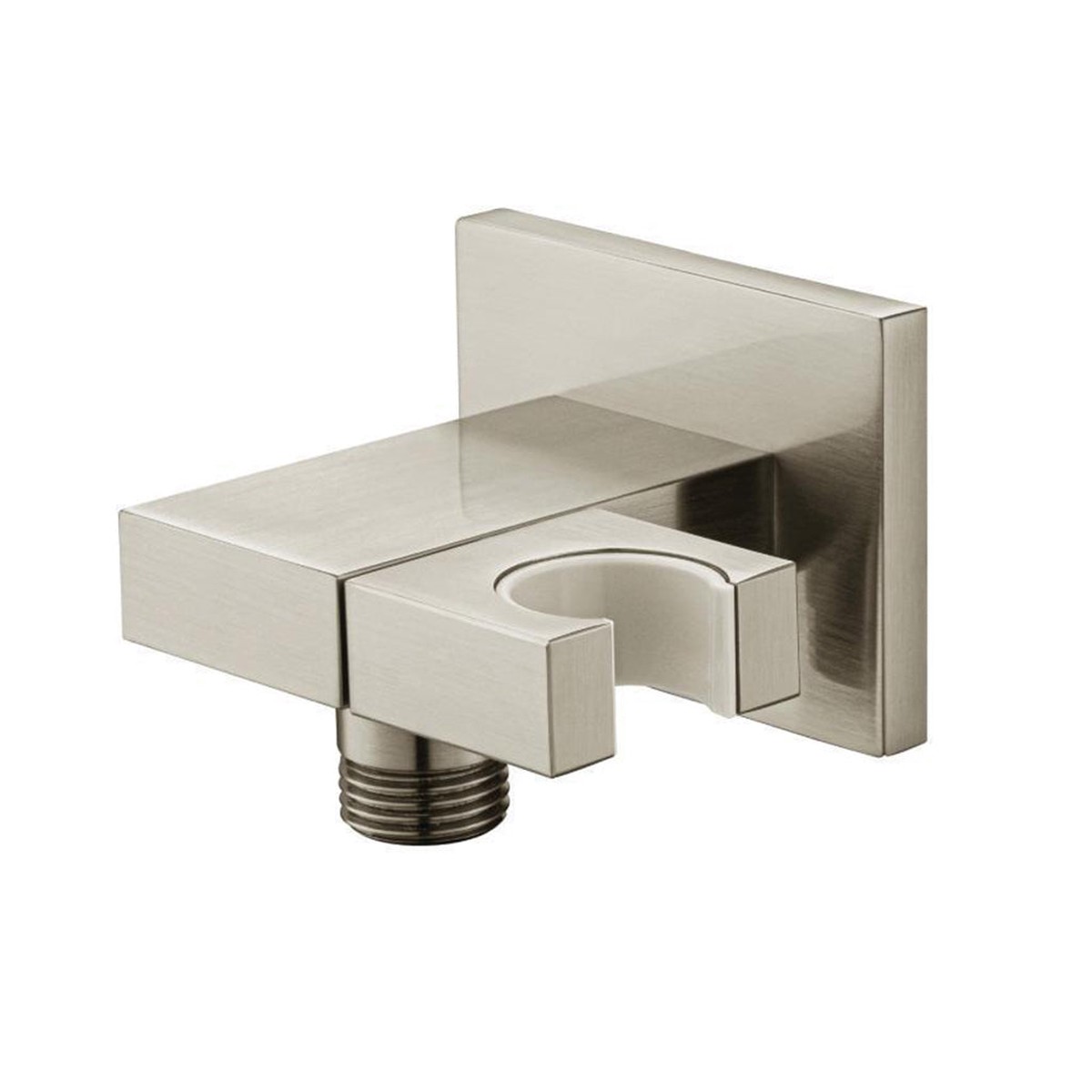 Universal Adjustable Angle Hand Shower Holder Connector - Wall Mount - 2 BrassBrushed Nickel