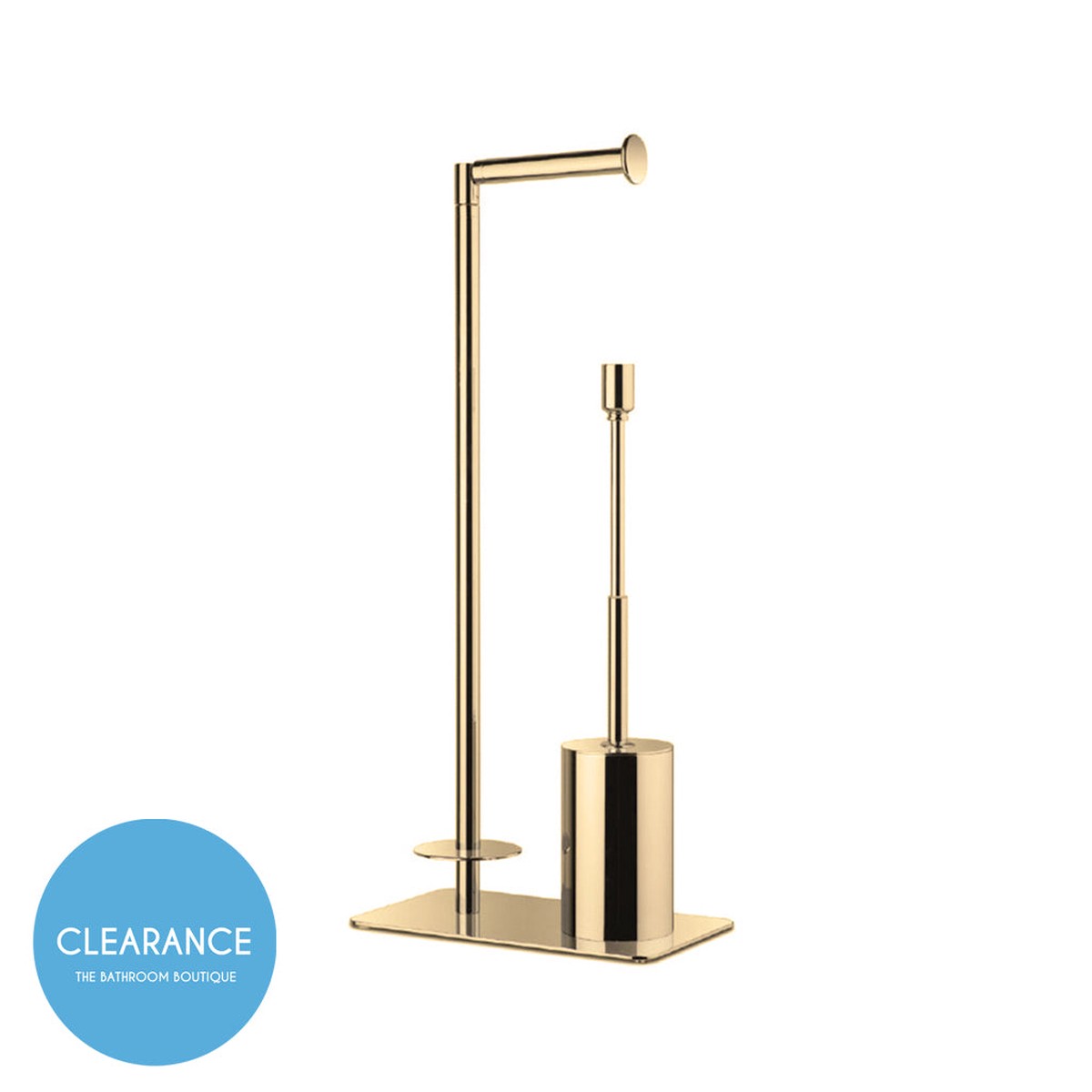 Universal Brush And Spare Toilet Paper Holder - Free Standing - 22 BrassSatin Gold (Final Sale)