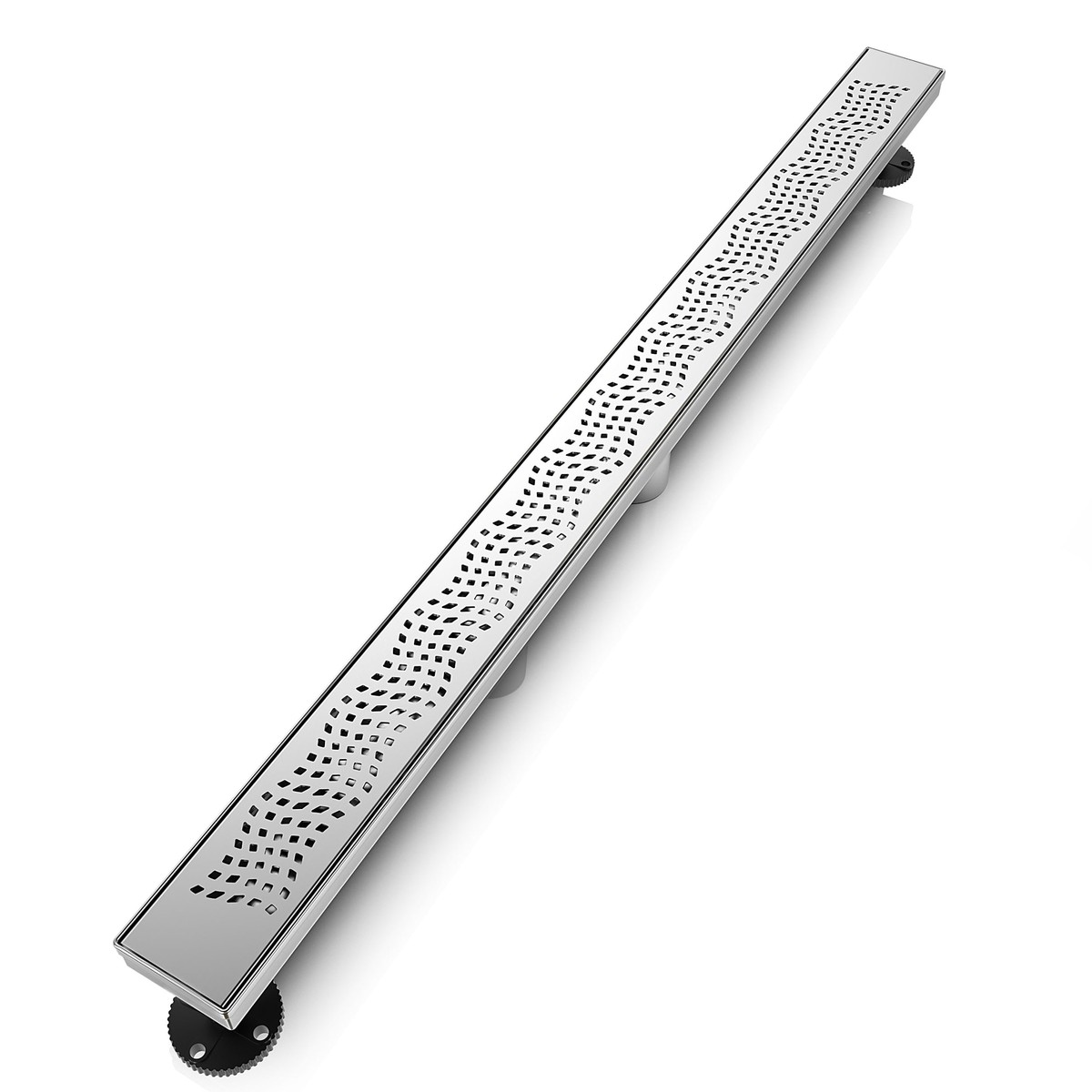 WEBANG 36 Inch Wave-Hole Pattern Linear Shower Drain With Accessories Brushed Stainless Steel