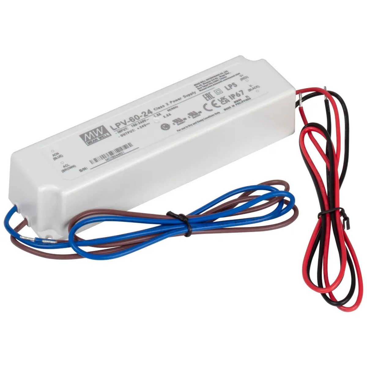 24V Hardwired IP67 Waterproof Power Supply