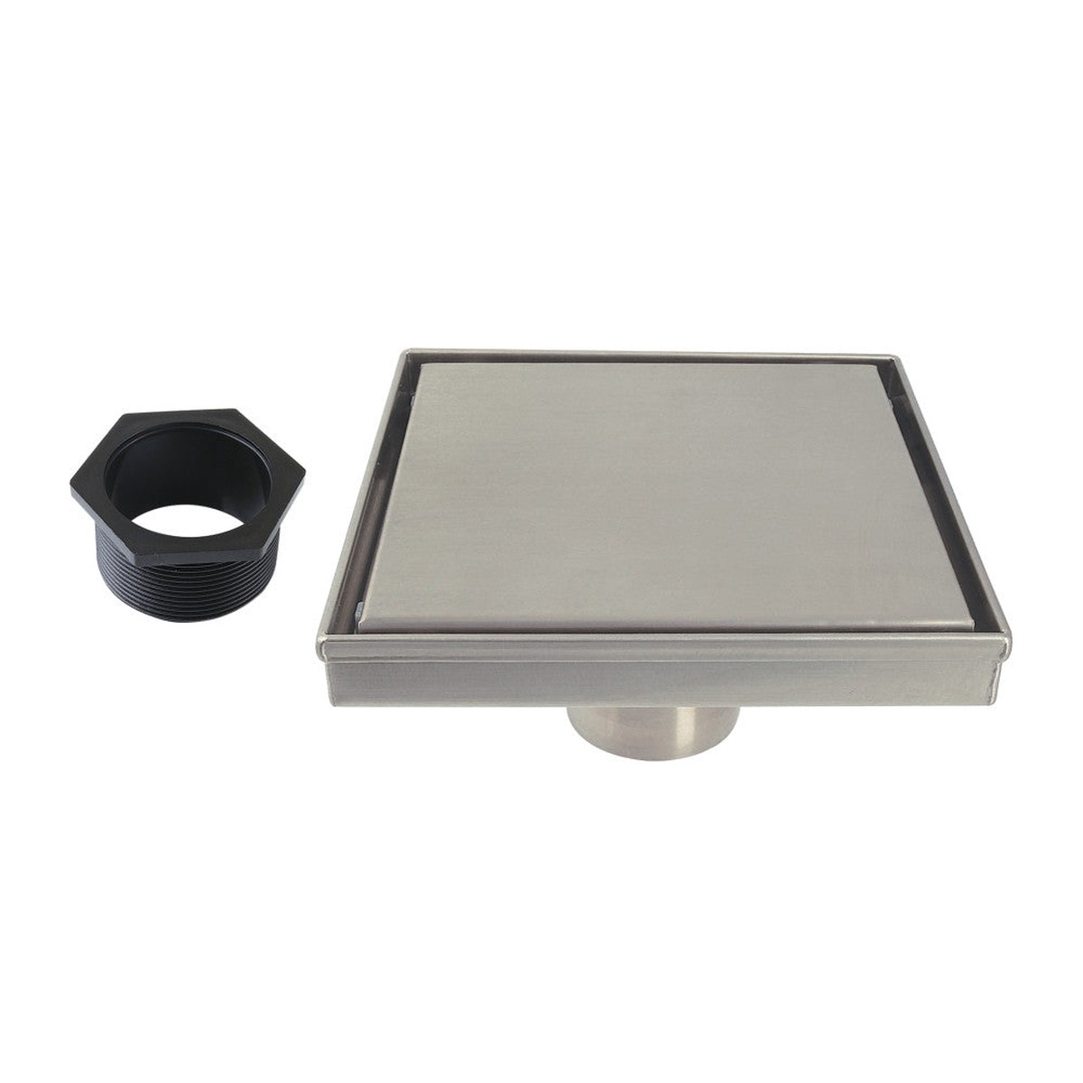 6 Stainless Steel Square Shower Drain in Brushed Nickel