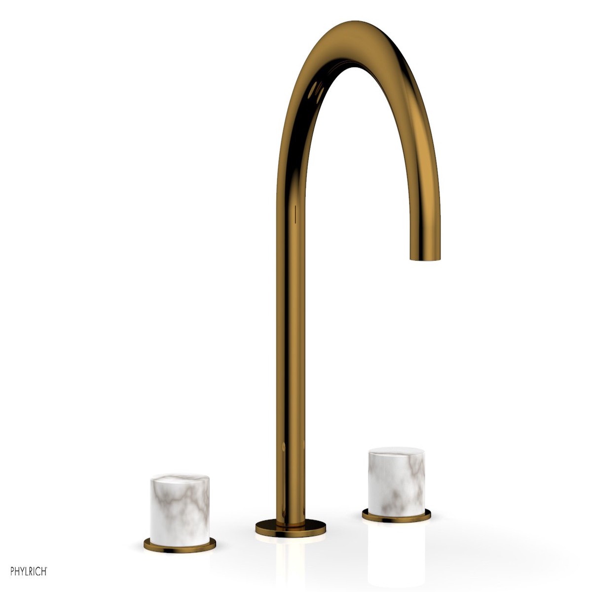 BASIC II Widespread Faucet - White Marble Handles 230-03