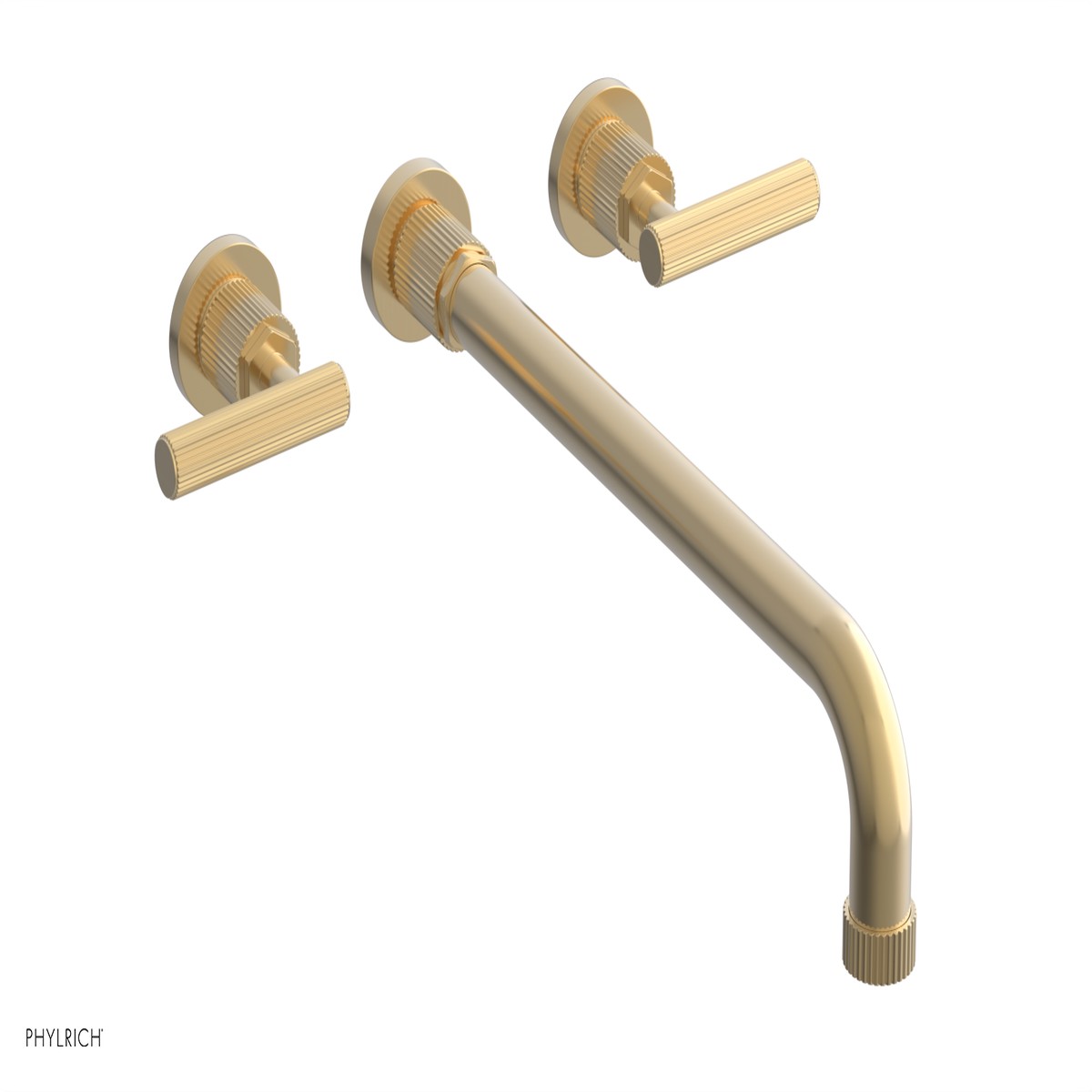 DUSTRIE Wall Lavatory Set - 14 Spout - Lever Handle - Grooved 370-12-14