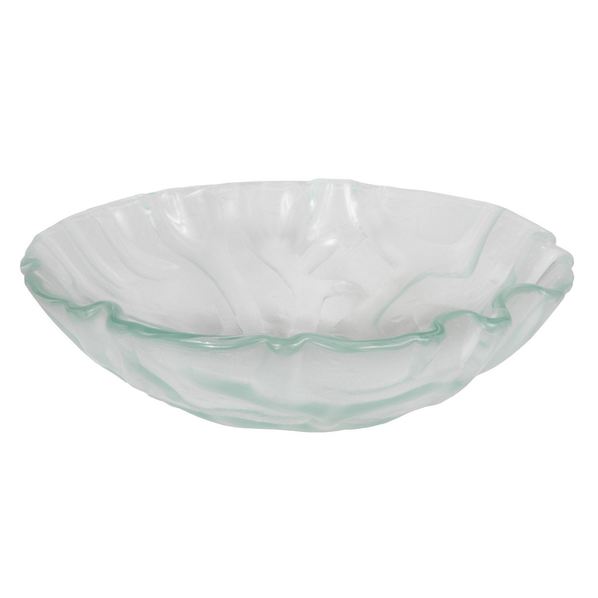 Eden Bath 14 Clear Freeform Wave Glass Vessel Sink