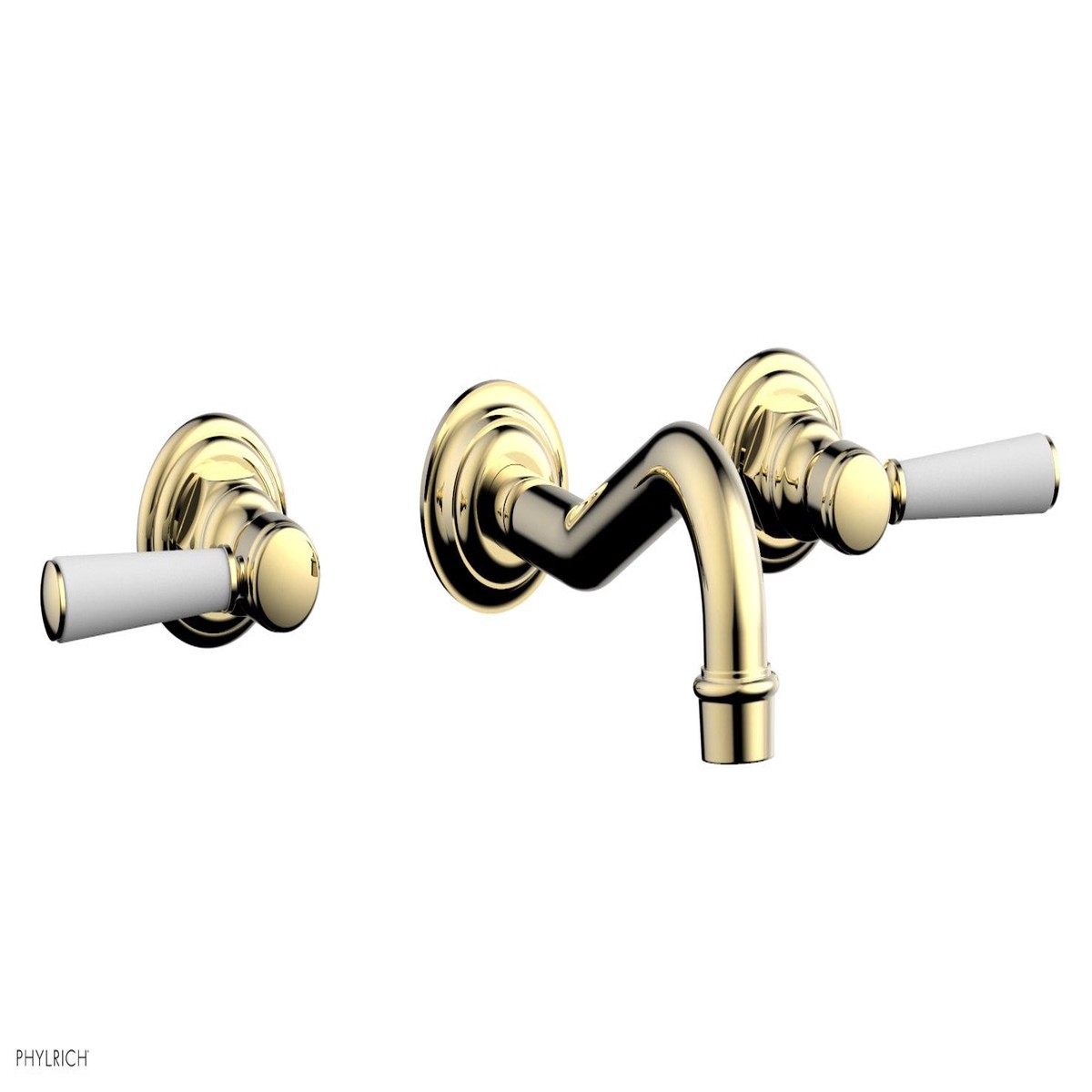 HENRI Wall Lavatory Set - Satin White Lever Handles 161-12