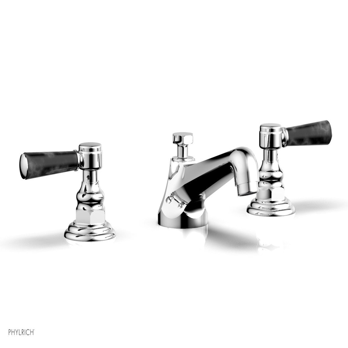 HEX TRADITIONAL Widespread Faucet - Black Marble Lever Handles 500-03