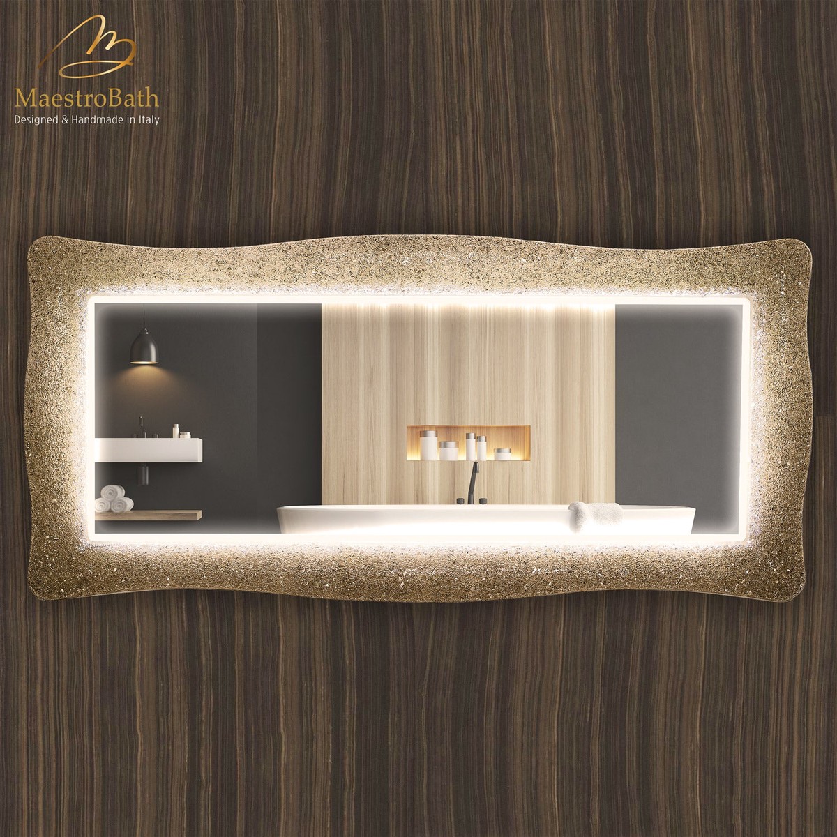 Lucent Luxury Crystal Double Vanity Mirror LED