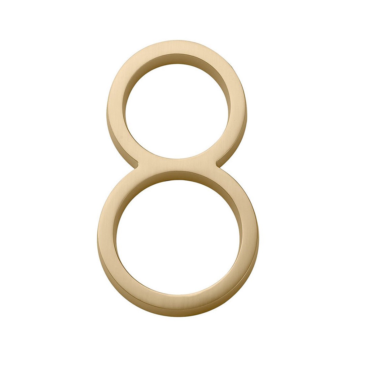 Modern 8 House Numbers - Wall Mount - 7 ZincSatin Brass