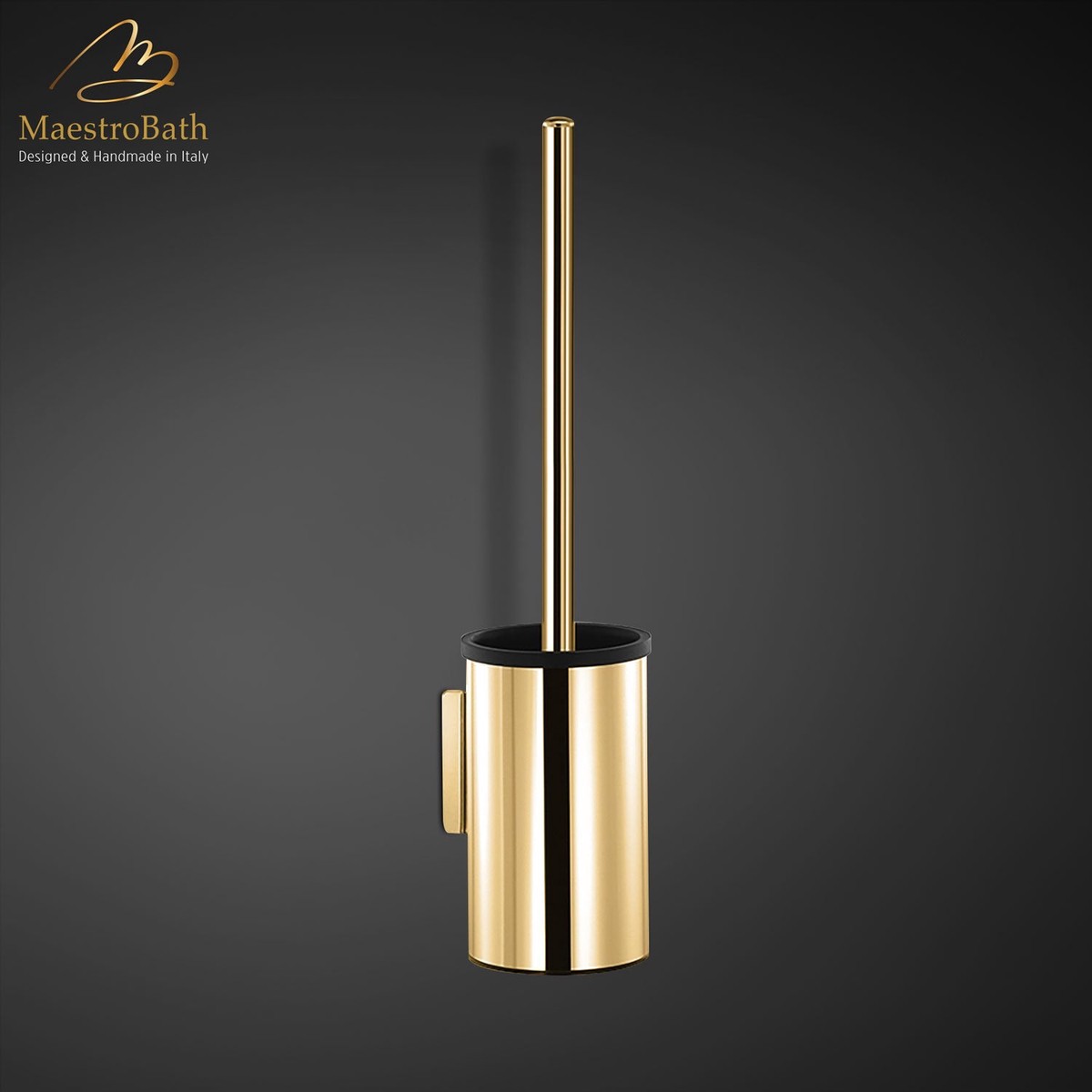 Modern Wall Mounted Toilet Brush Holder Polished Gold