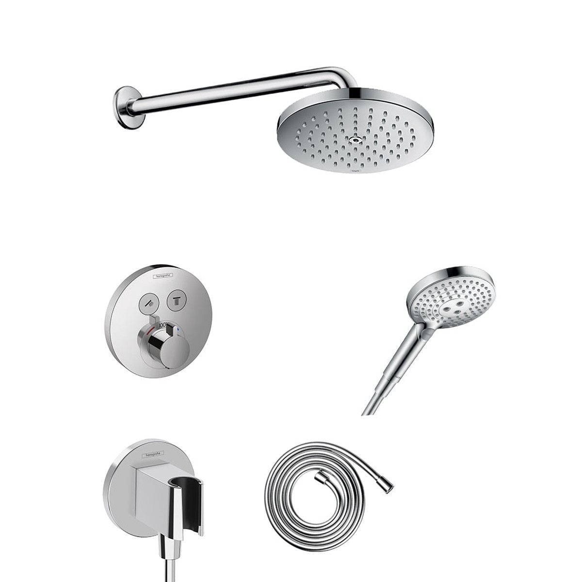Raindance S 2-Way Thermostatic Trim Complete Shower Set - Wall Mount - 8 BrassPolished Chrome
