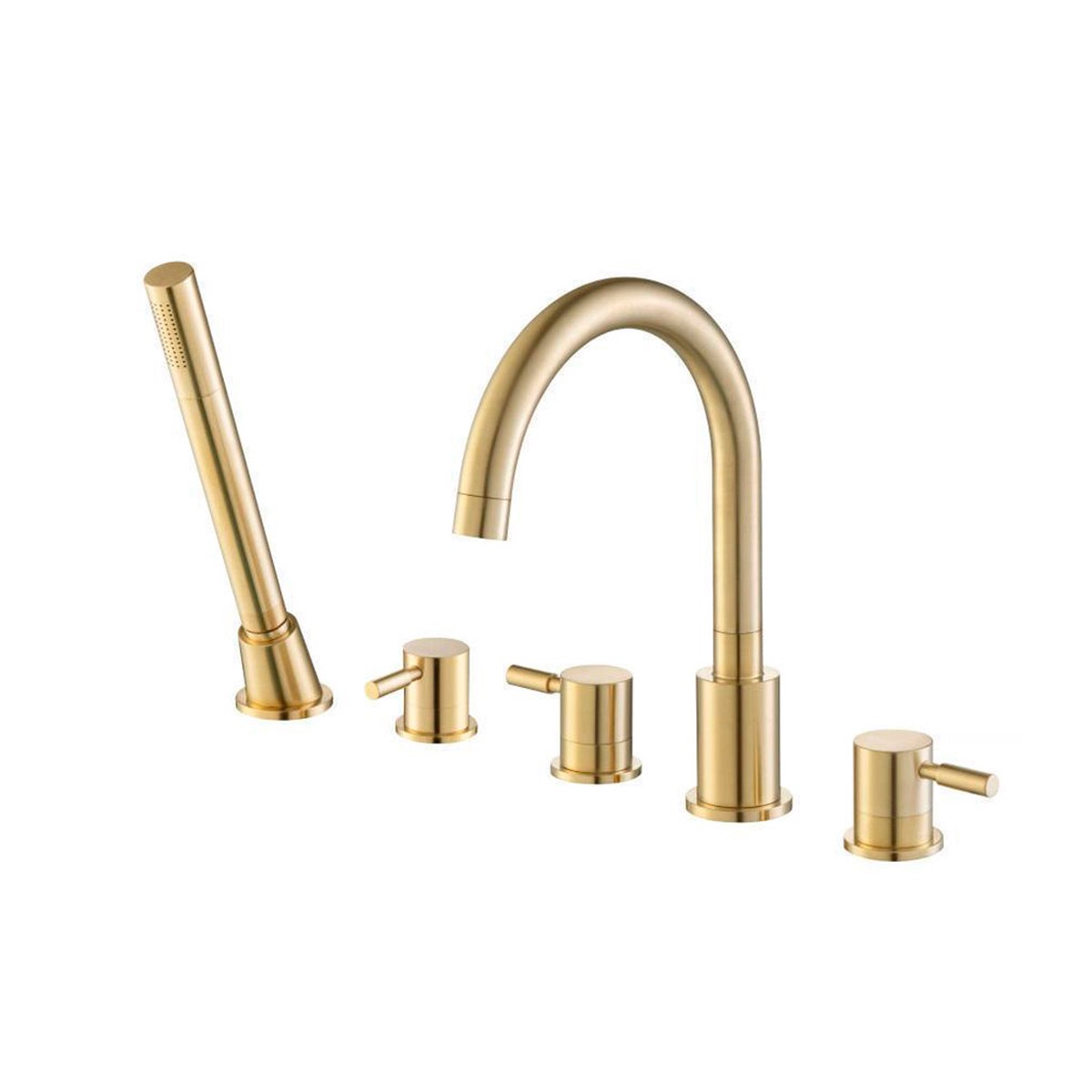 Serie 100 Hand Shower Five Hole Roman Complete Tub Faucet - Drop-In - 20 BrassSatin Brass