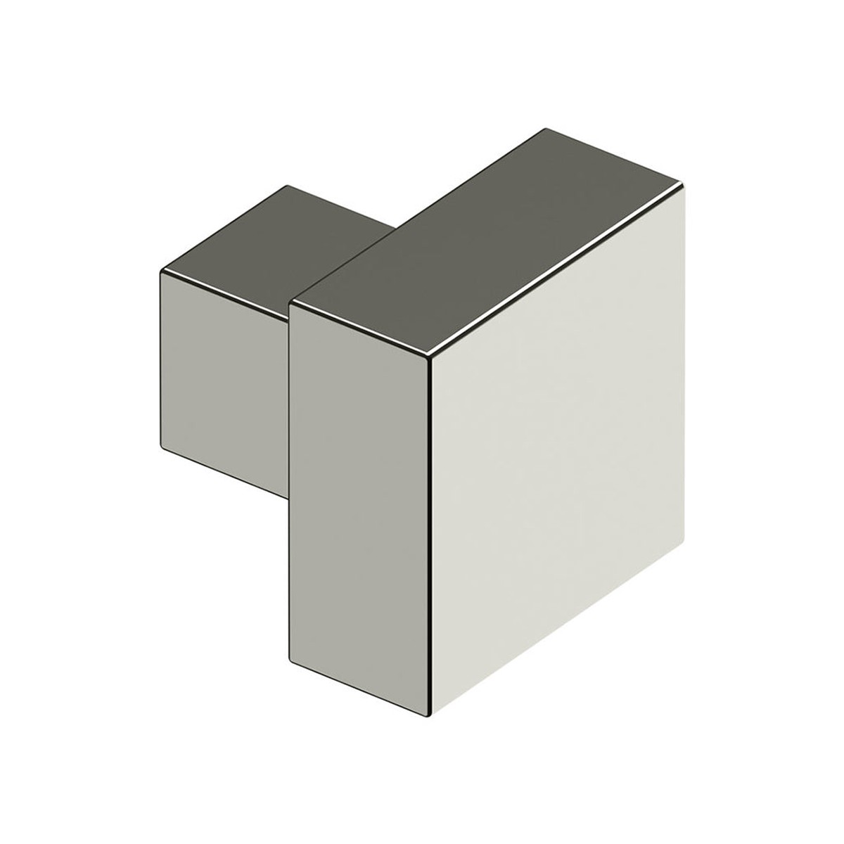 Square Cabinet Knob - Cabinet Mount - 2 BrassPolished Nickel