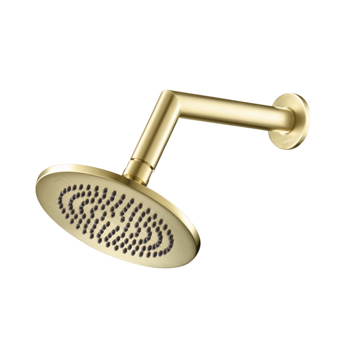 Universal Round Complete Rain Shower Head - Wall Mount - 6 BrassSatin Brass