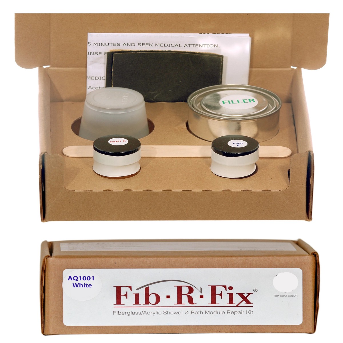 AQ1001 Aquarius Fib-R-Fix Fiberglass and Acrylic Cosmetic Repair White