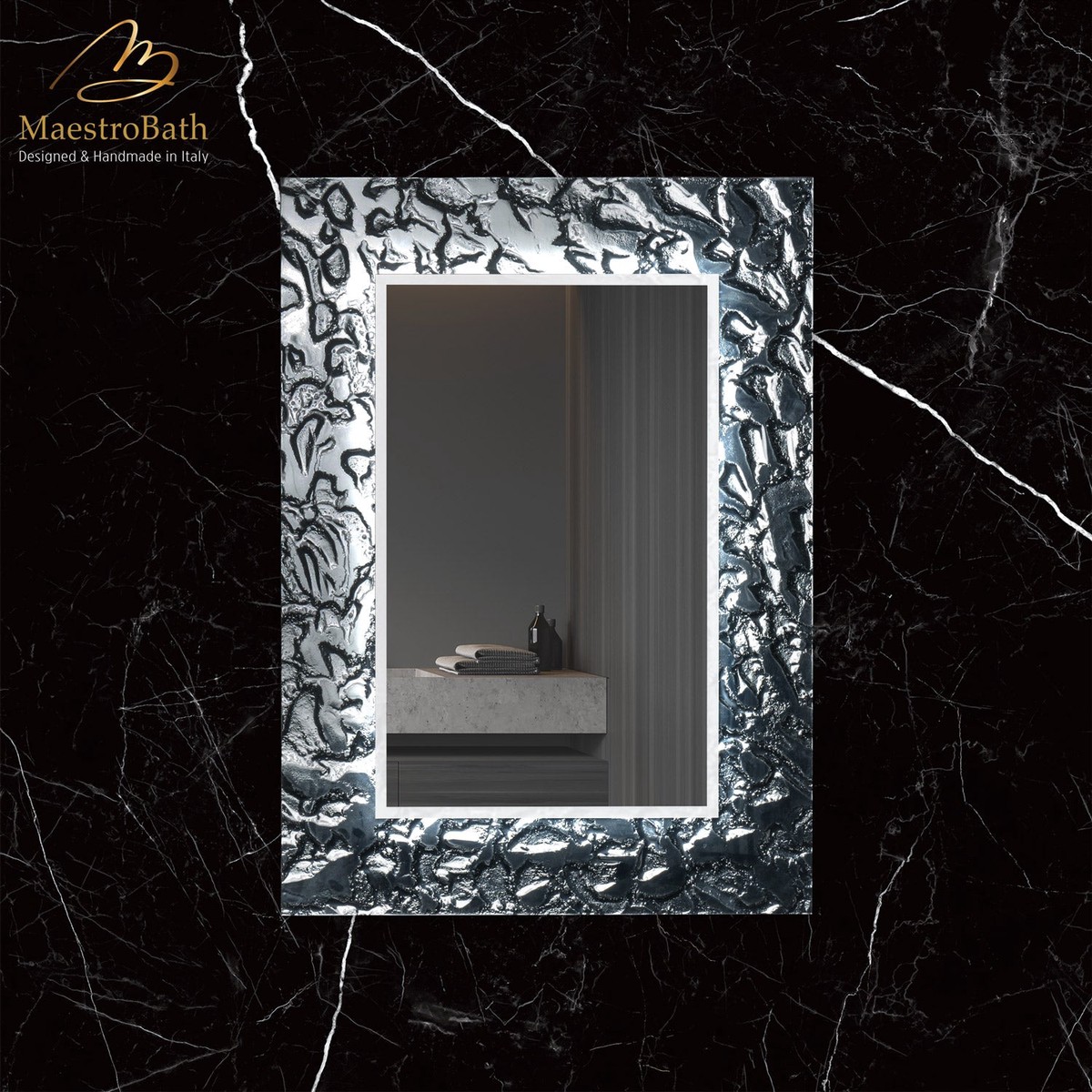 Artistic Luxury Single Vanity LED Mirror Grey-Smoke Silver