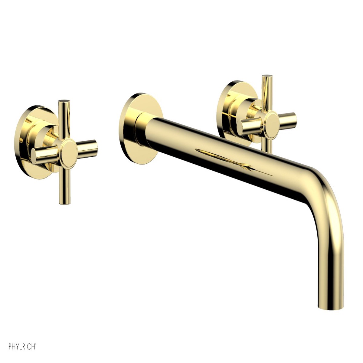 Basic Wall Tub Set 14 Spout - Tubular Cross Handles D1134-14