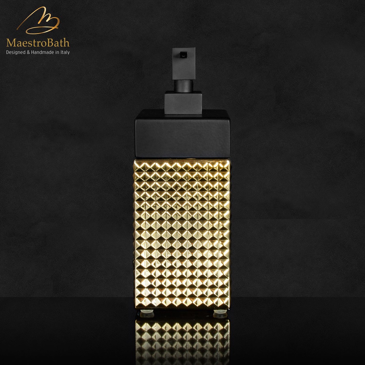 Hive Soap Dispenser Gold and Black Mat