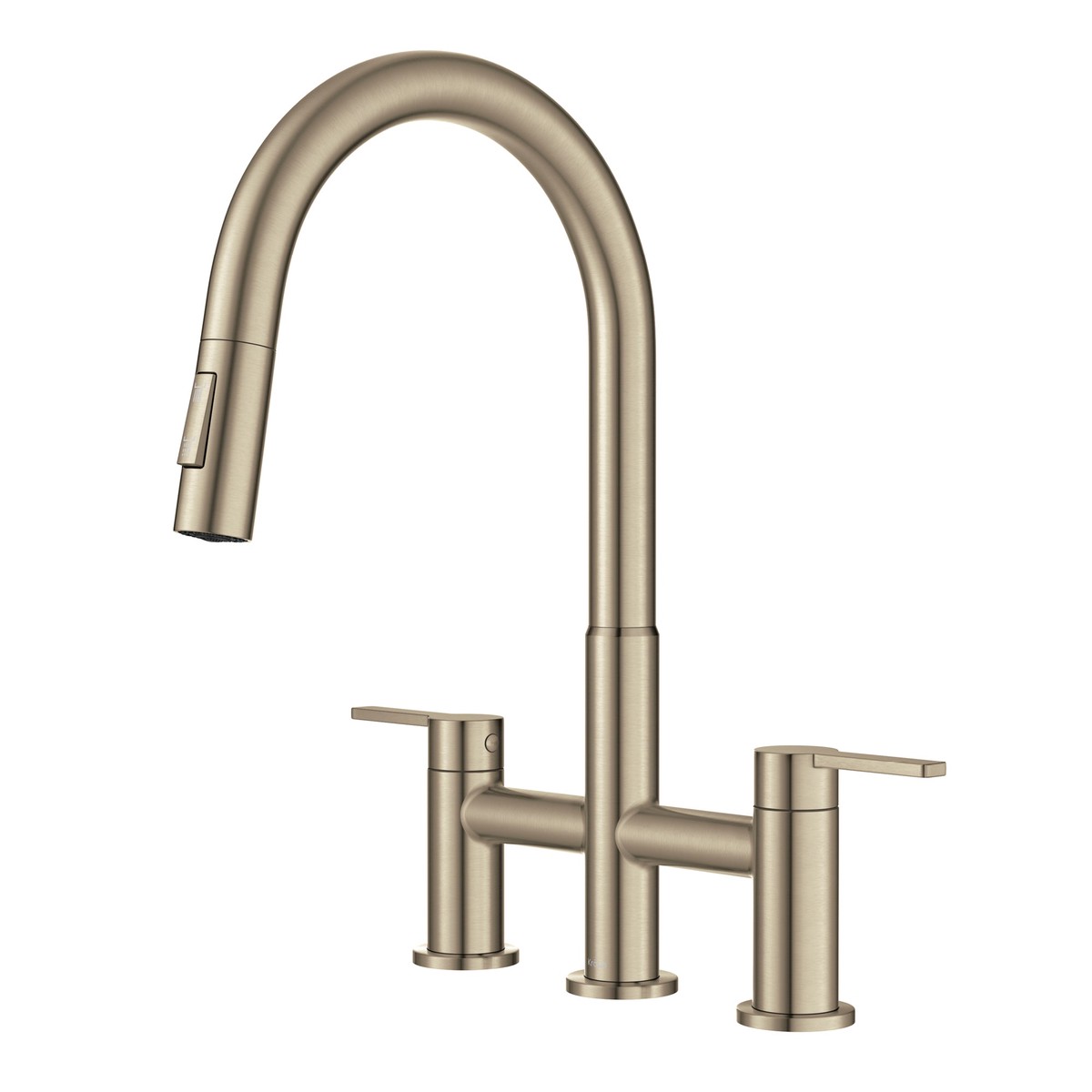 KRAUS Contemporary Bridge Kitchen Faucet with Spray-Head in Antique Bronze