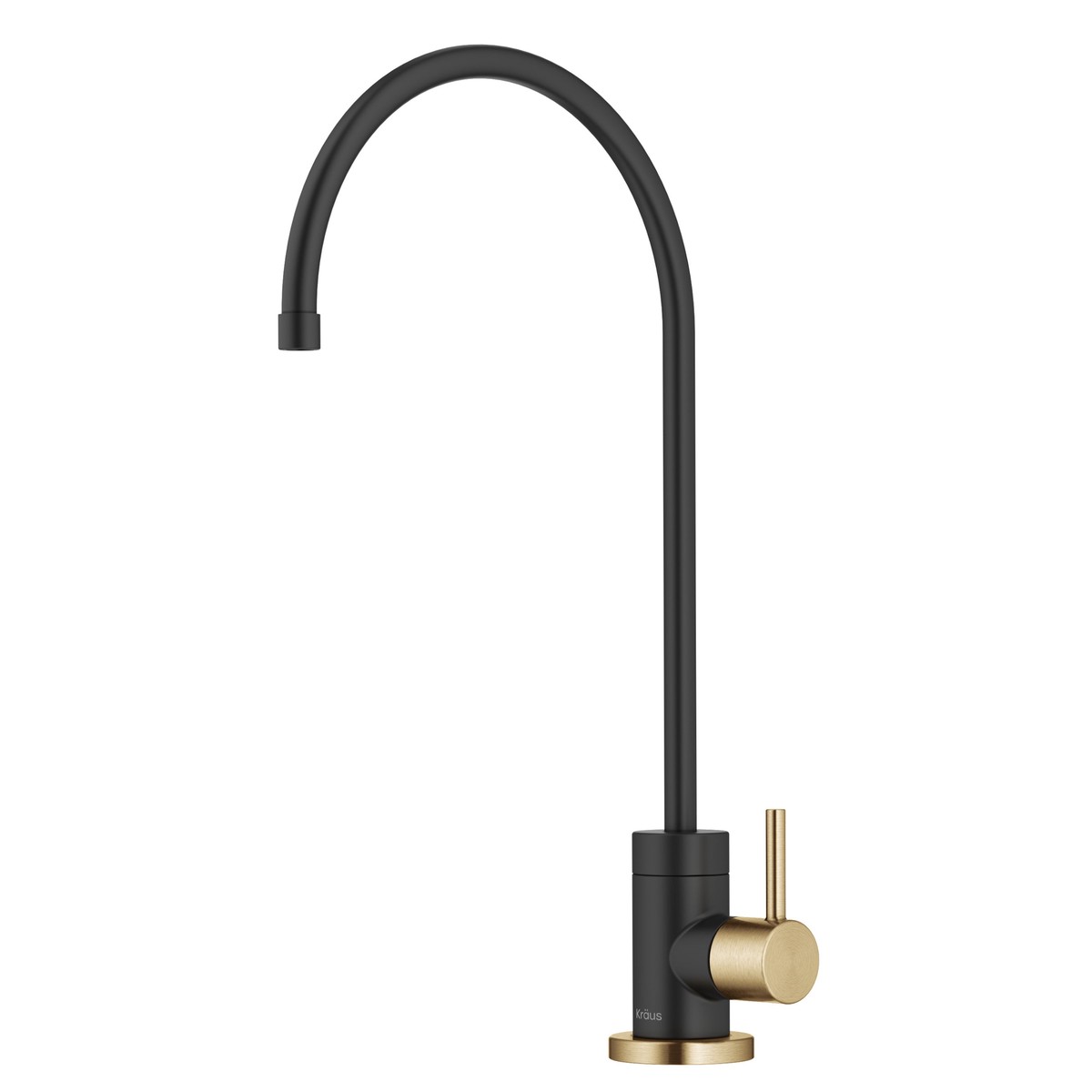 KRAUS Purita 100 Lead-Free Kitchen Water Filter Faucet in Black and Brushed Brass