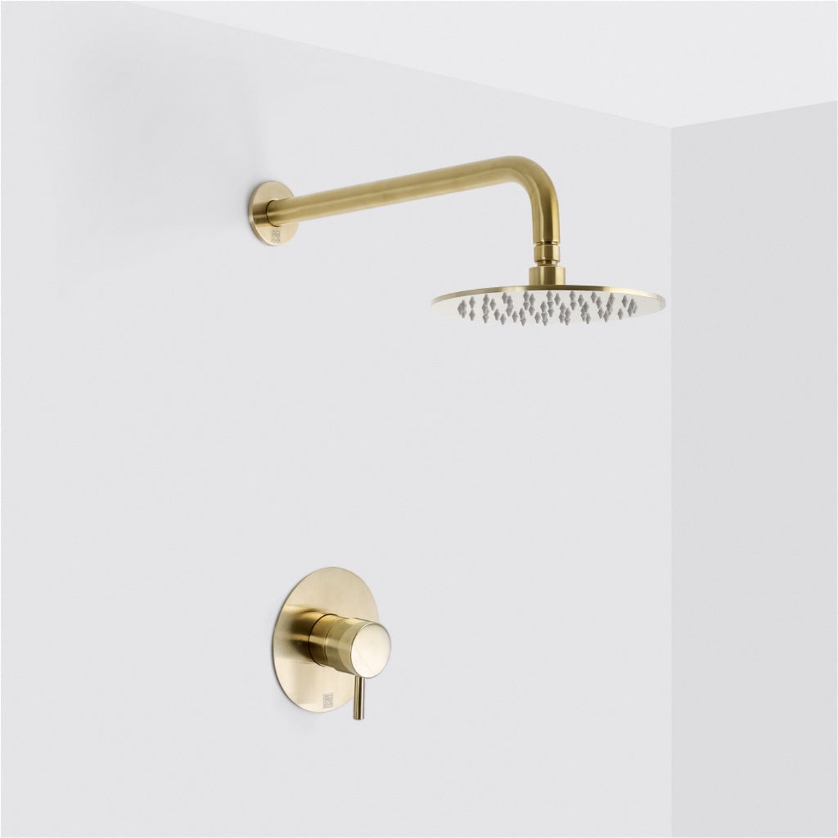 Metro 1-Way Pressure Balance Trim Complete Shower Set - Wall Mount - 8 BrassSatin Brass