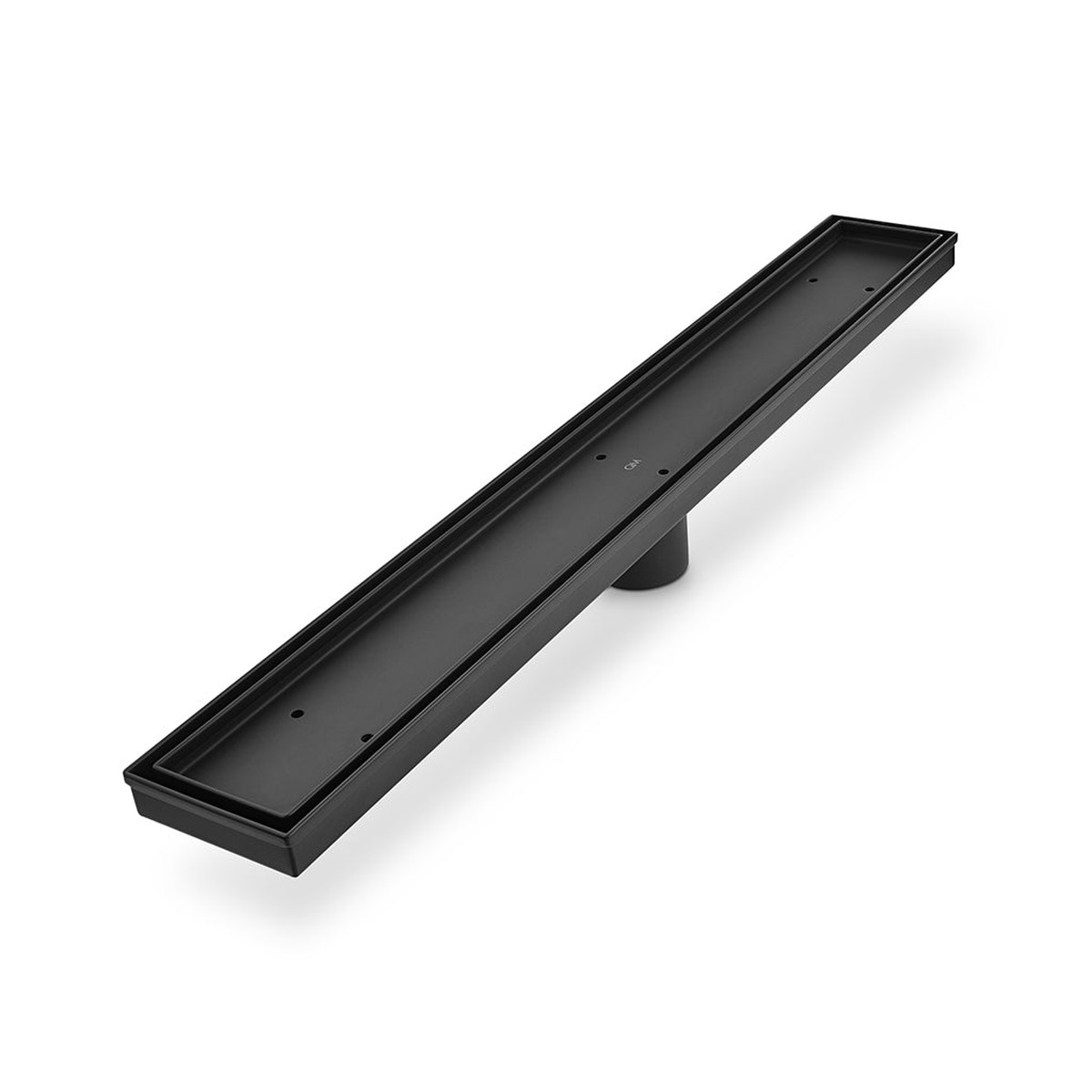 Mist (Tile-In) Delmar Standard Length Plain Edge Linear Shower Drain - Floor Mount - 58 Stainless SteelBlack