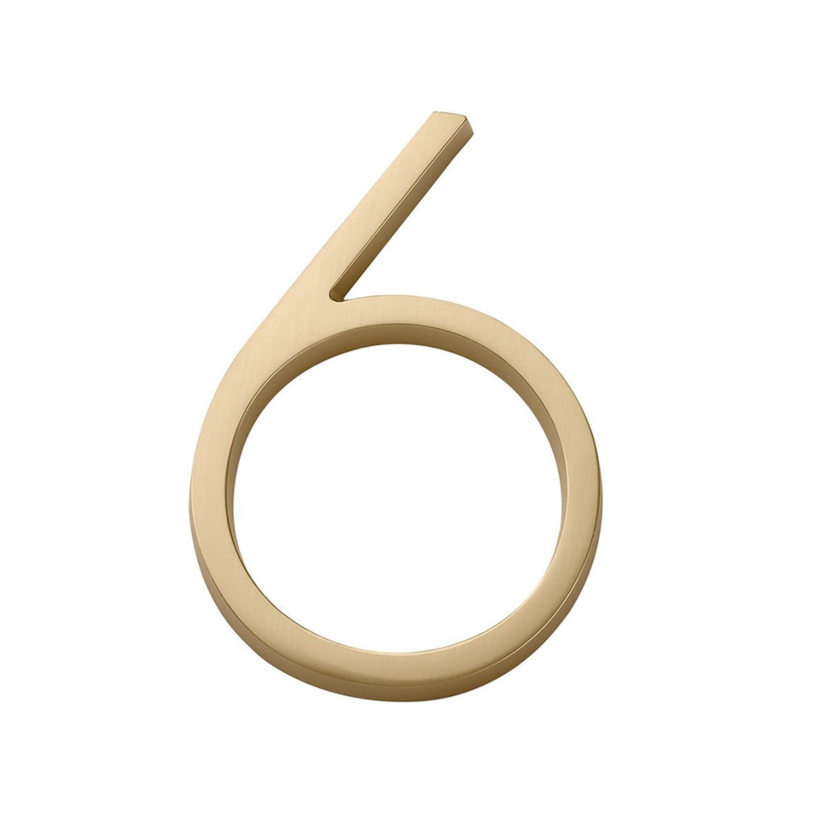 Modern 6 House Numbers - Wall Mount - 7 ZincSatin Brass