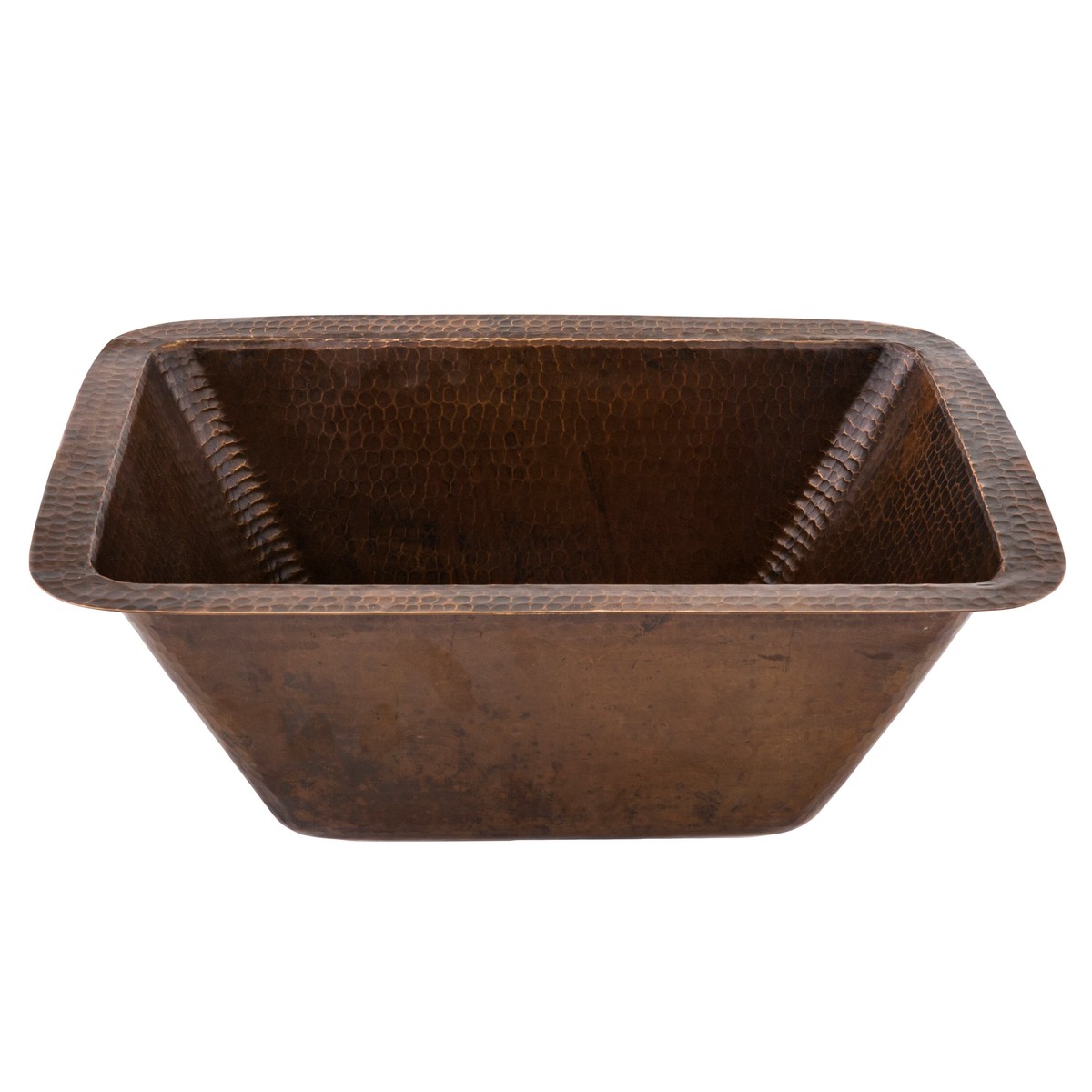 Premier Copper Products 17 x 12 Rectangle Copper Bar Sink with 2 Drain