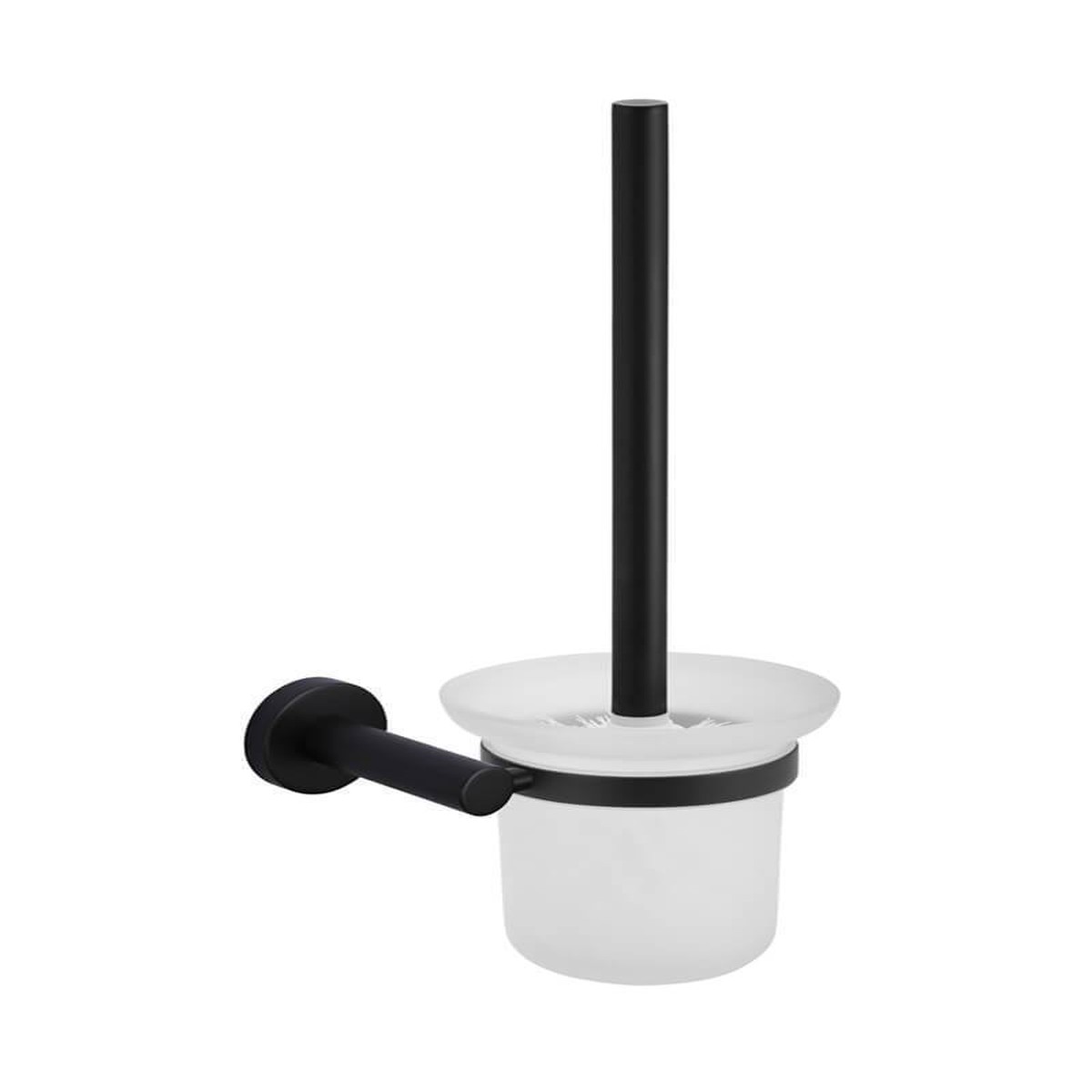 Round Toilet Brush Holder - Matte Black