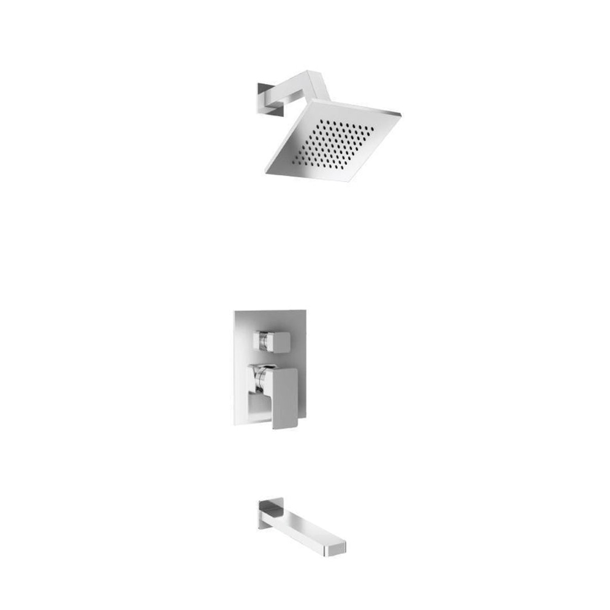 Serie 196 2 Way Pressure Balance Complete Shower Set - Wall Mount - 6 BrassPolished Chrome