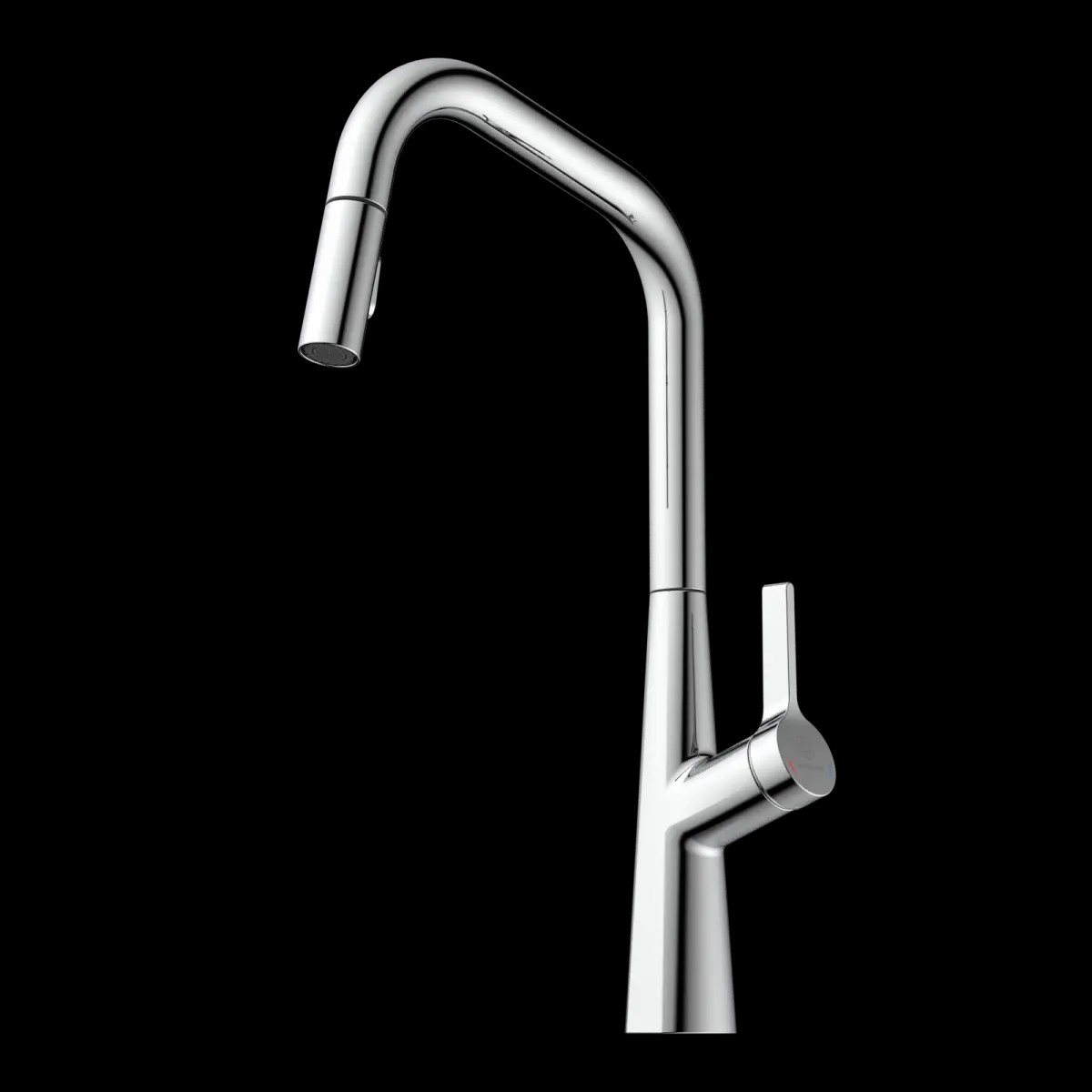 Wasserwerk Single Hole Pull Down Kitchen Faucet in Chrome