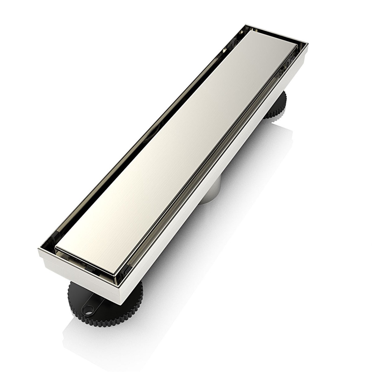 WEBANG 12 Inch Reversible 2-in-1 Linear Shower Drain With Accessories Brushed Nickel