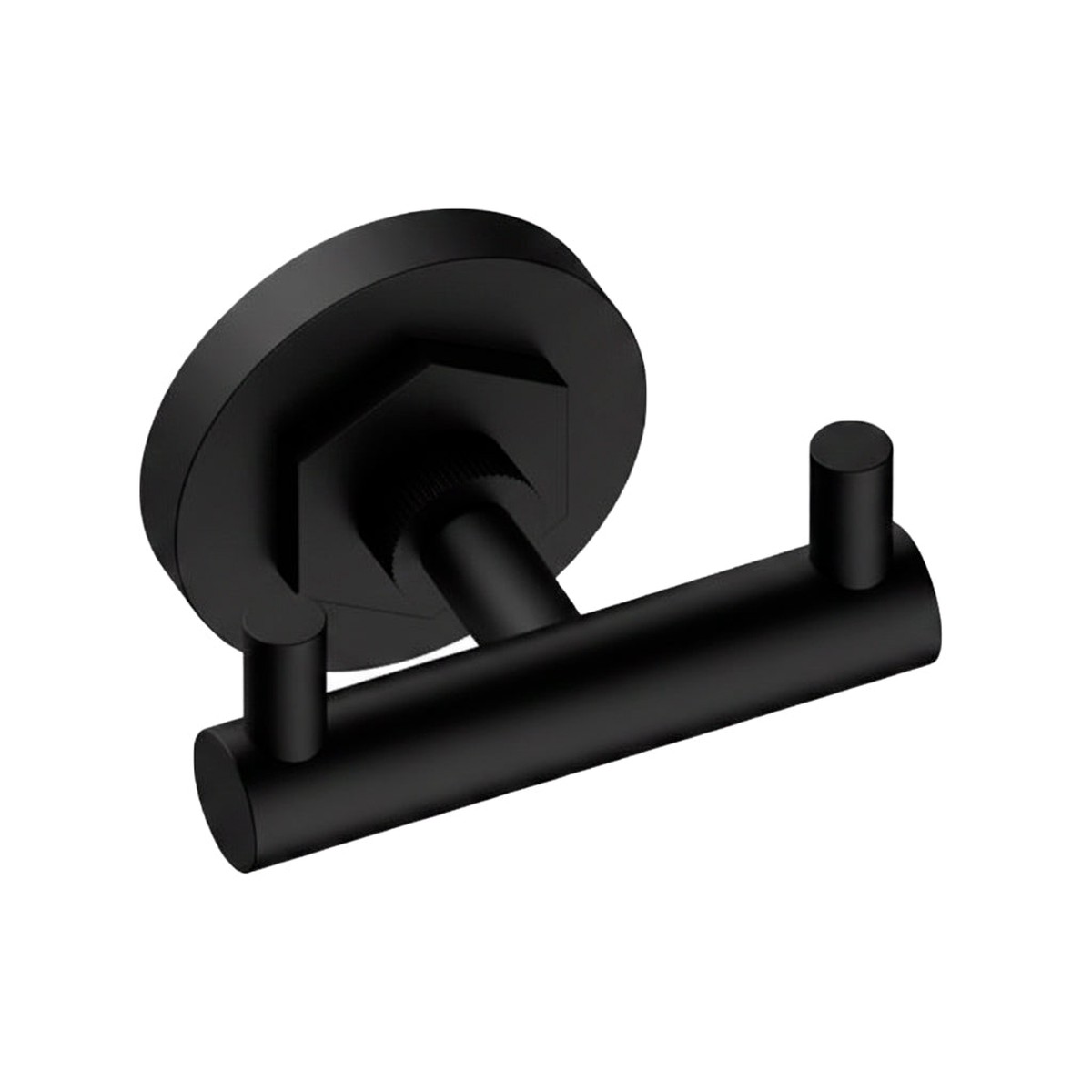 Windsor Double Hook - Wall Mount - 4 BrassMatt Black